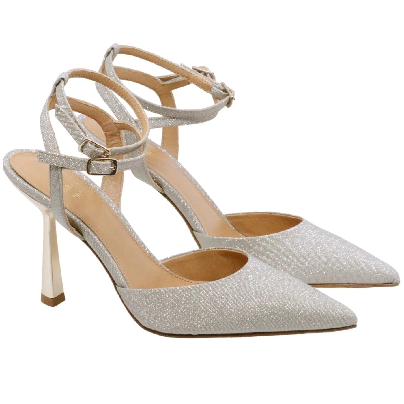 Slingback donna Chantal 1967 in pelle platino 