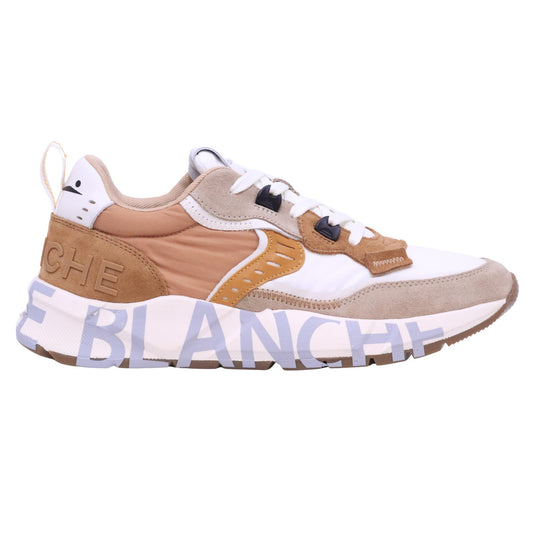 Voile Blanche Club01 sneaker uomo suede nylon cognac e bianco<BR/> 