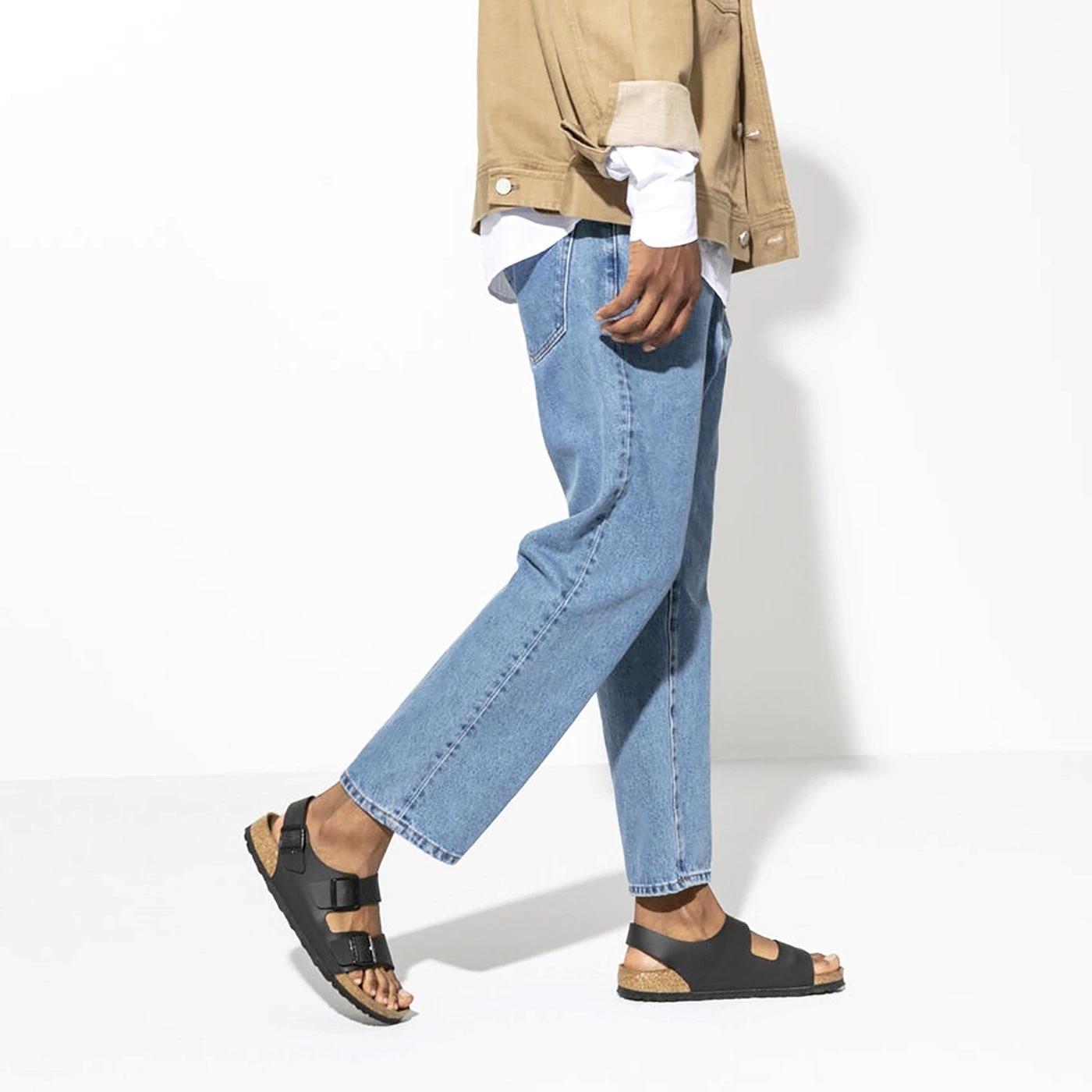 Birkenstock Milano Black Birko-Flor sandalo rte fibbie Narrow Fit 