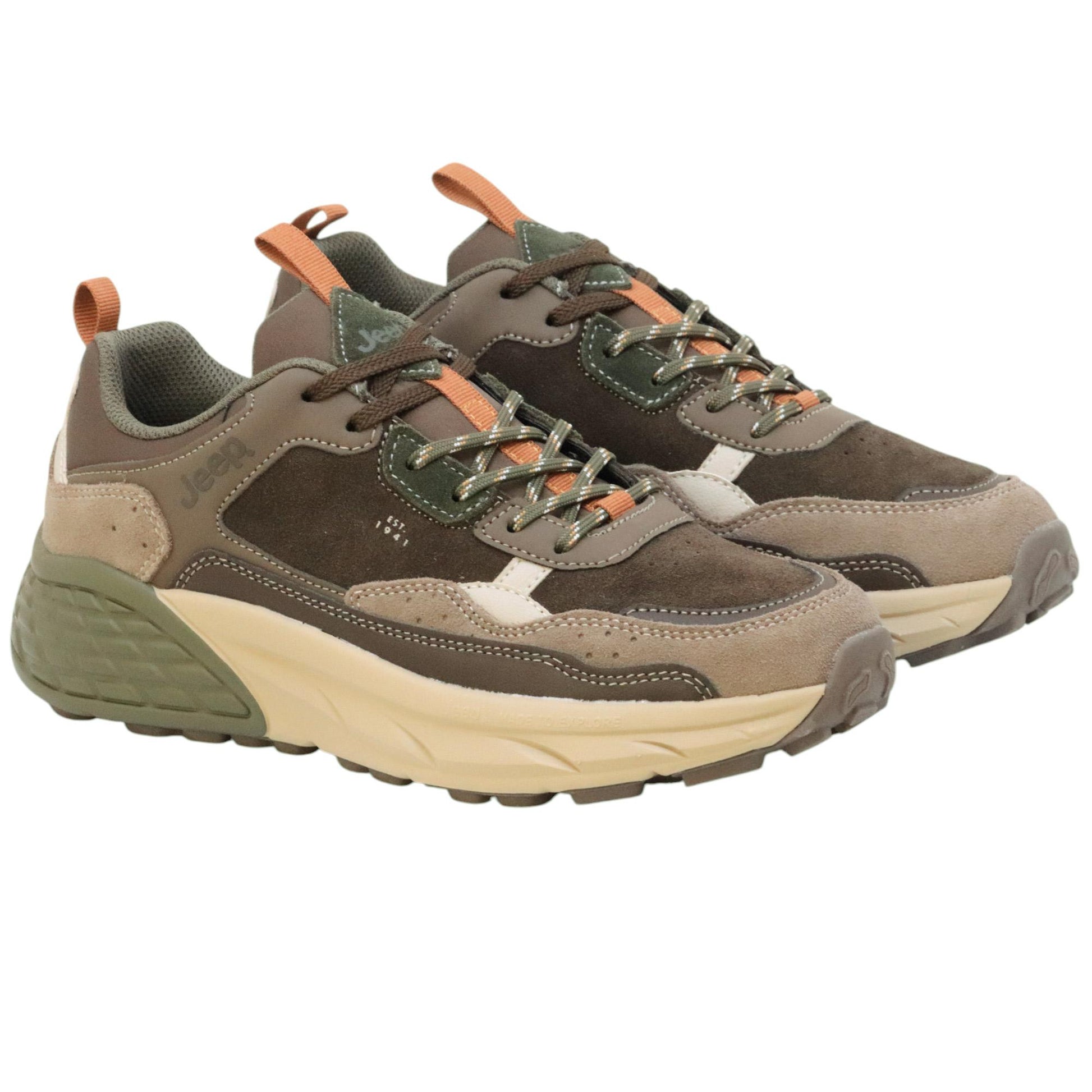 Jeep Footwear Groove sneaker uomo in pelle scamosciata marrone 