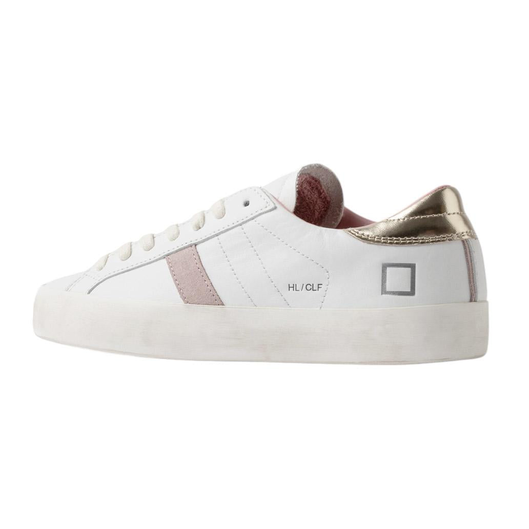 DATE Hill Low Calf White Platinum HL CA WM sneaker donna in pelle bianca 