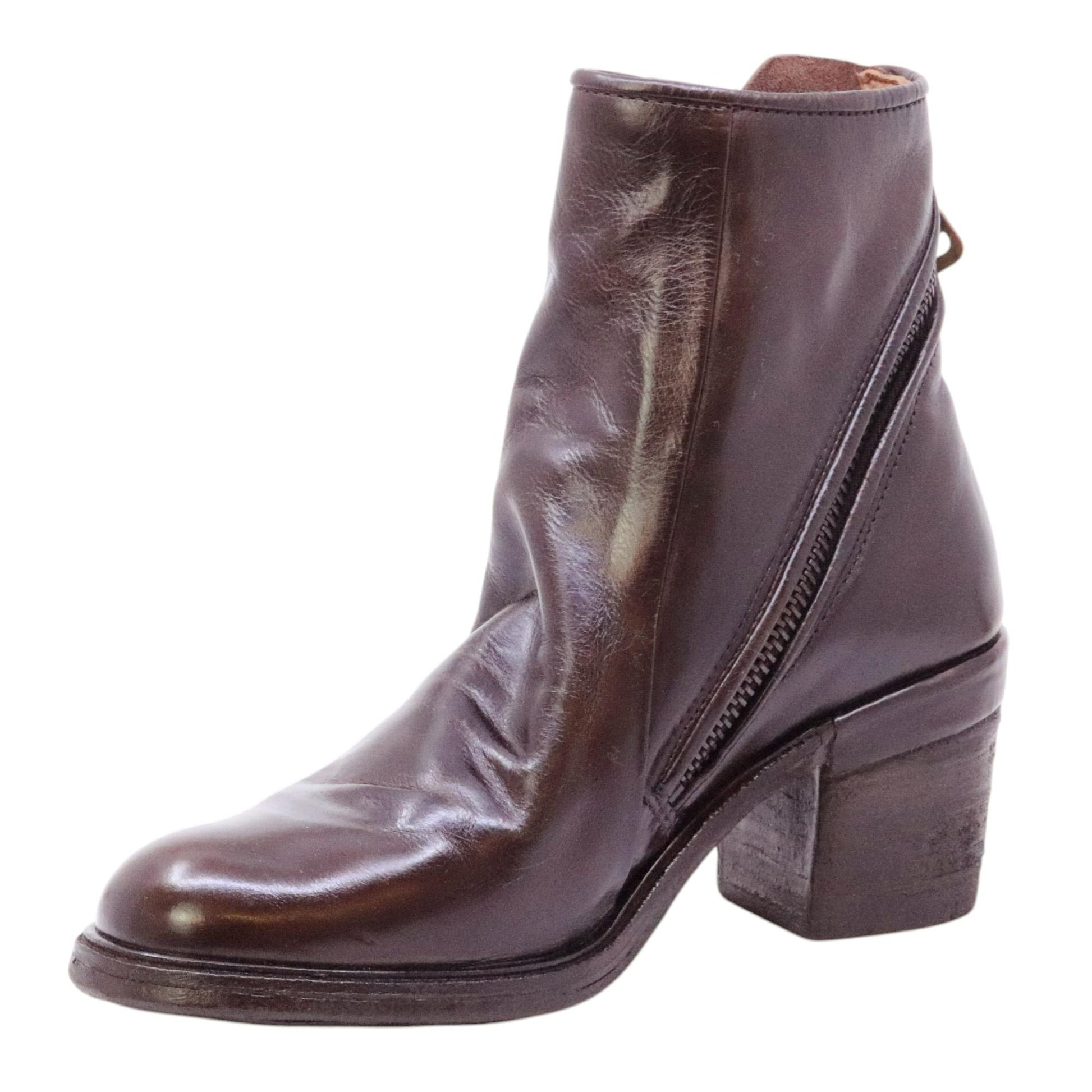 AS98 Jase A24208 stivaletto donna in pelle marrone fondente 