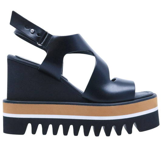 Sandalo con zeppa Paloma Barceló 26 Zarine in pelle nera 