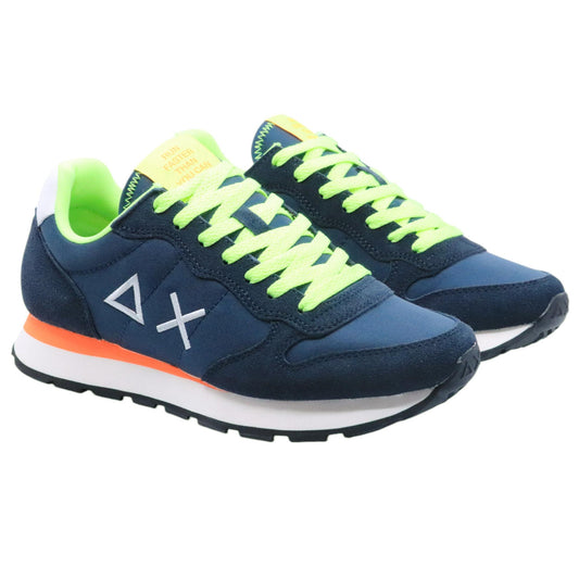 Sneaker uomo Sun68 Tom Fluo Z35102 in tessuto blu scuro 