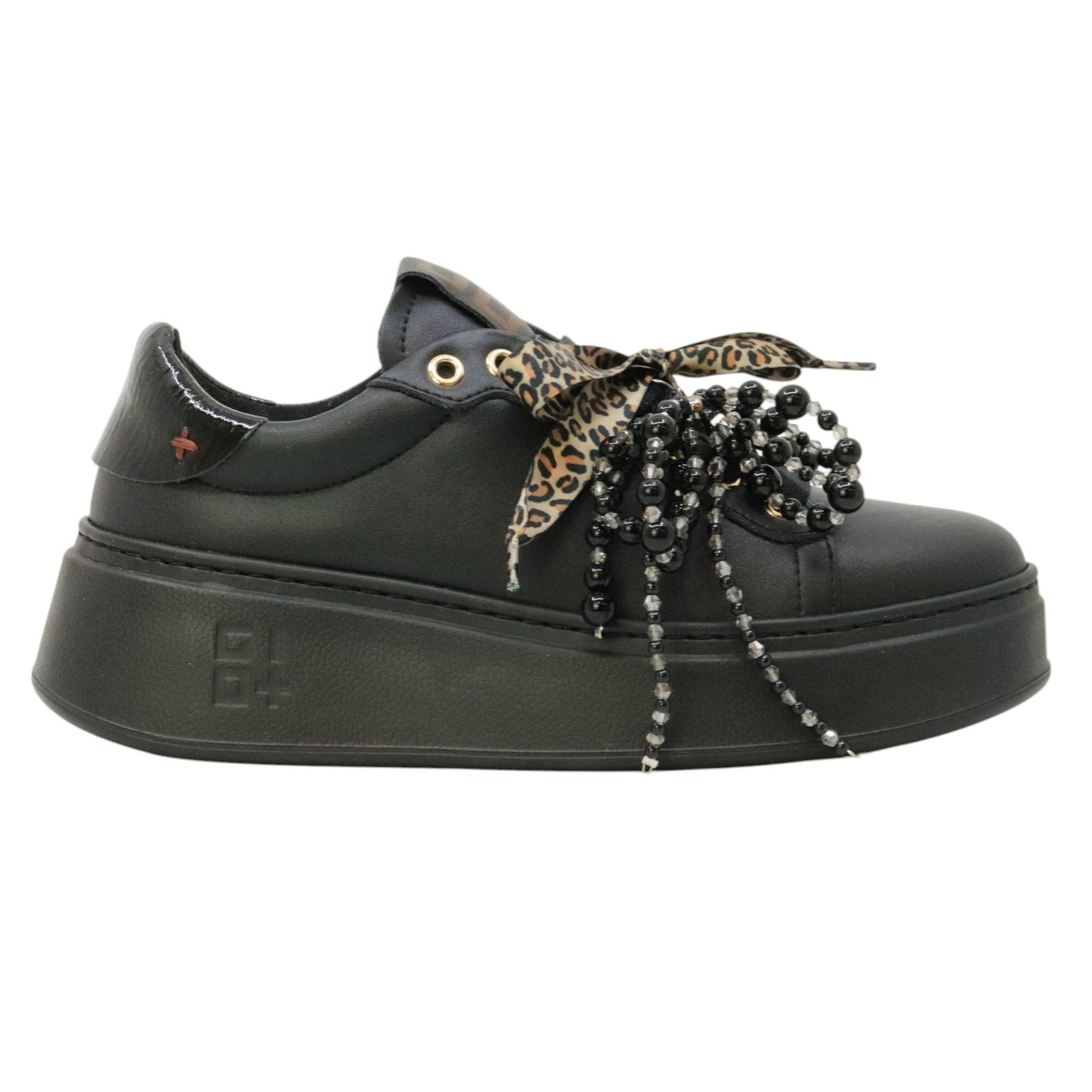 GIO+ PIA434A Combi sneaker donna in pelle nera 