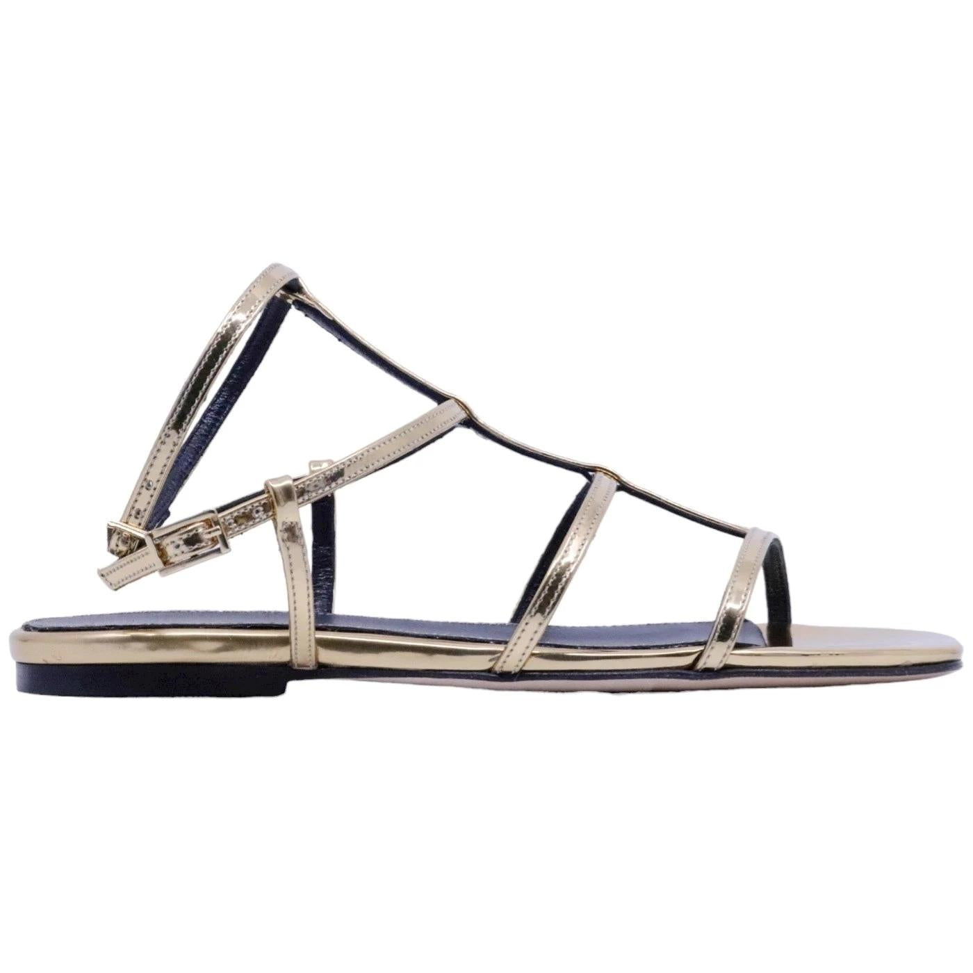 Sandalo basso The Seller PE901 specchiato oro 