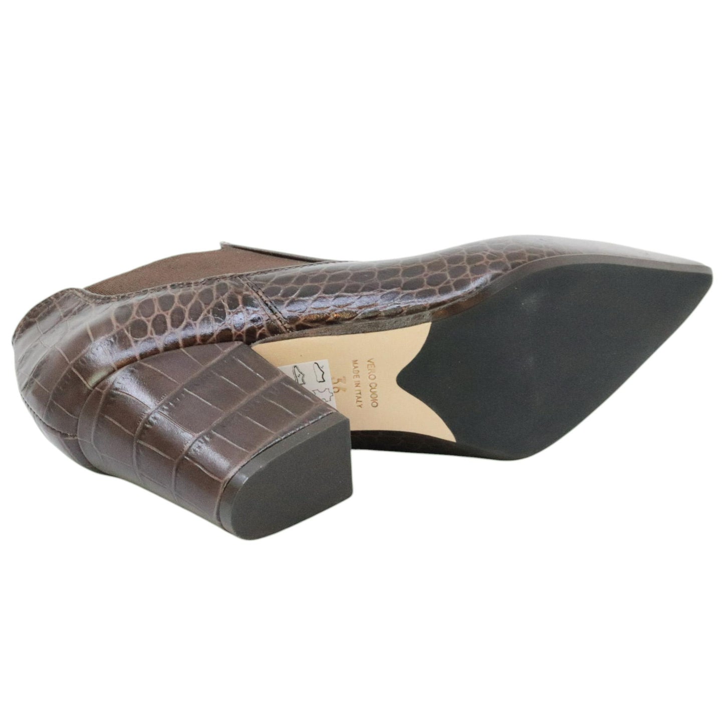 Anna F 1898 tronchetto donna in pelle cocco marrone 