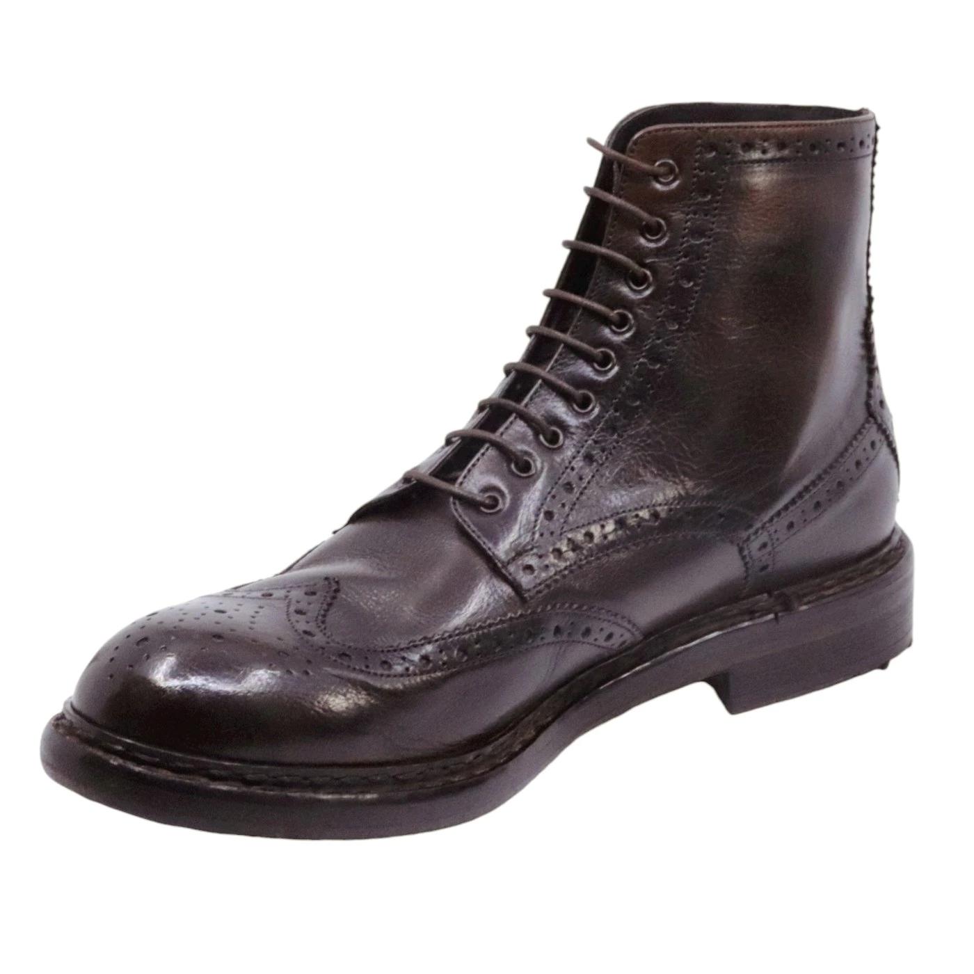 Crispiniano 482 stivaletto uomo in pelle marrone 