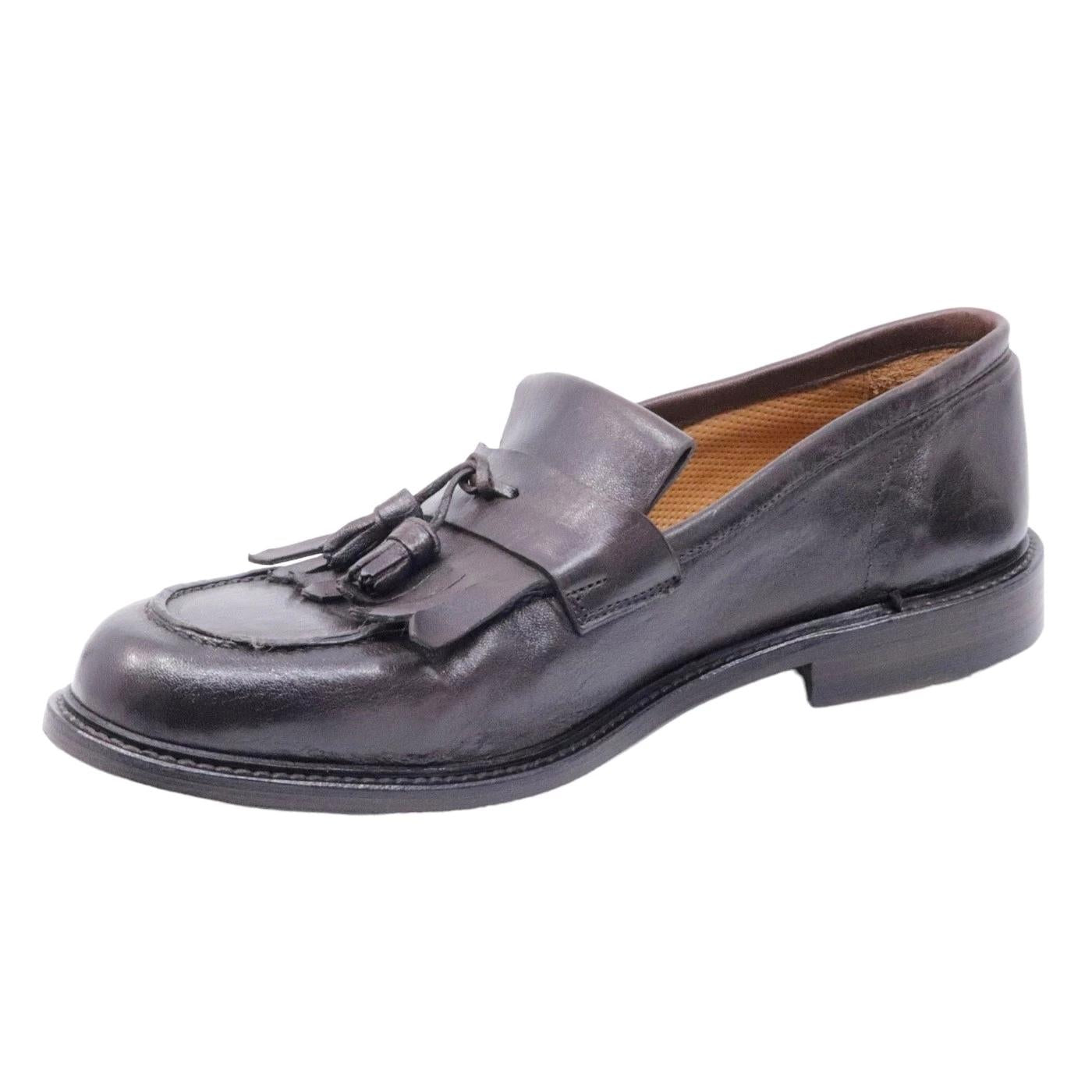 Mocassino uomo Crispiniano C02 in pelle nappata marrone 