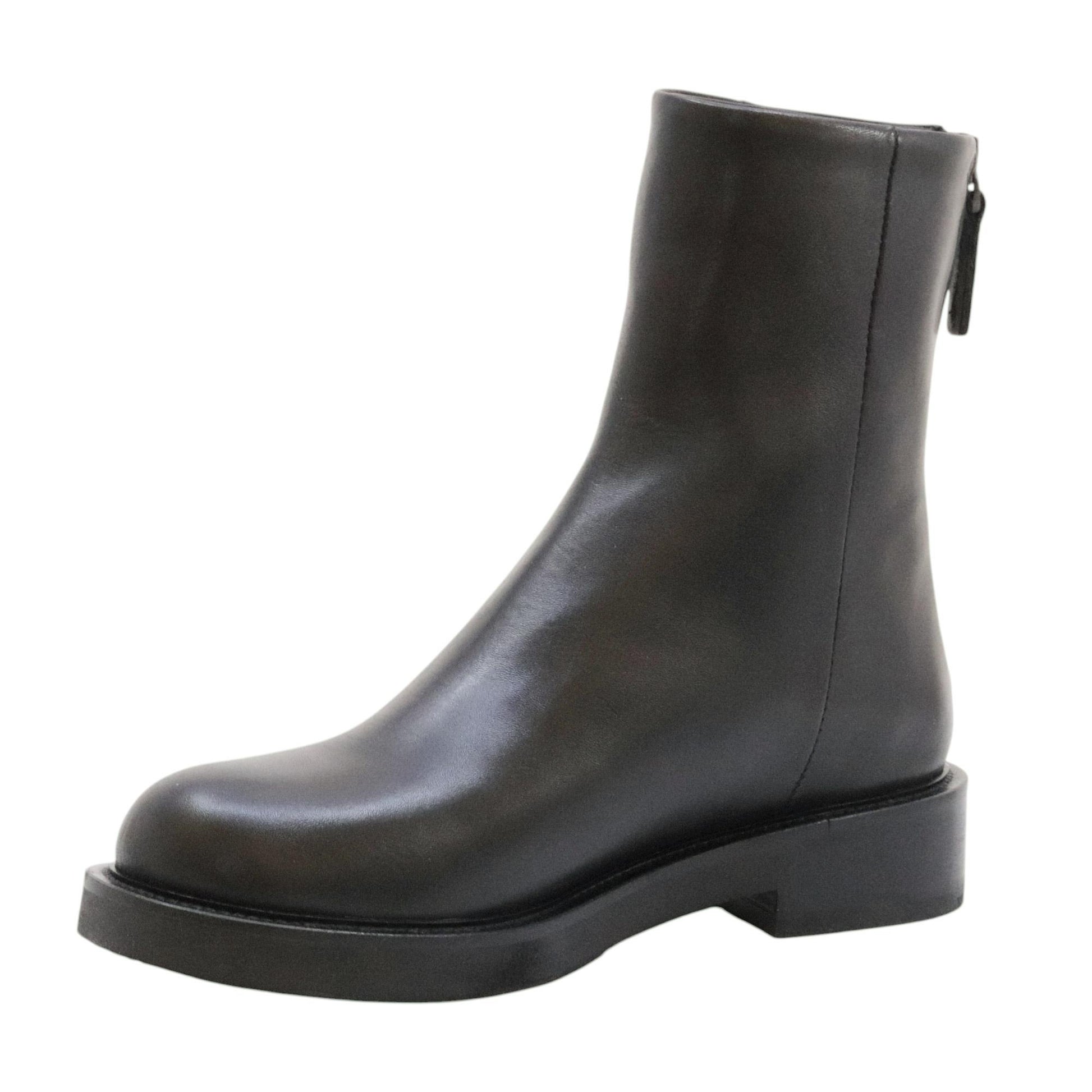 The Seller MW547 stivaletto donna in pelle nera con zip posteriore 