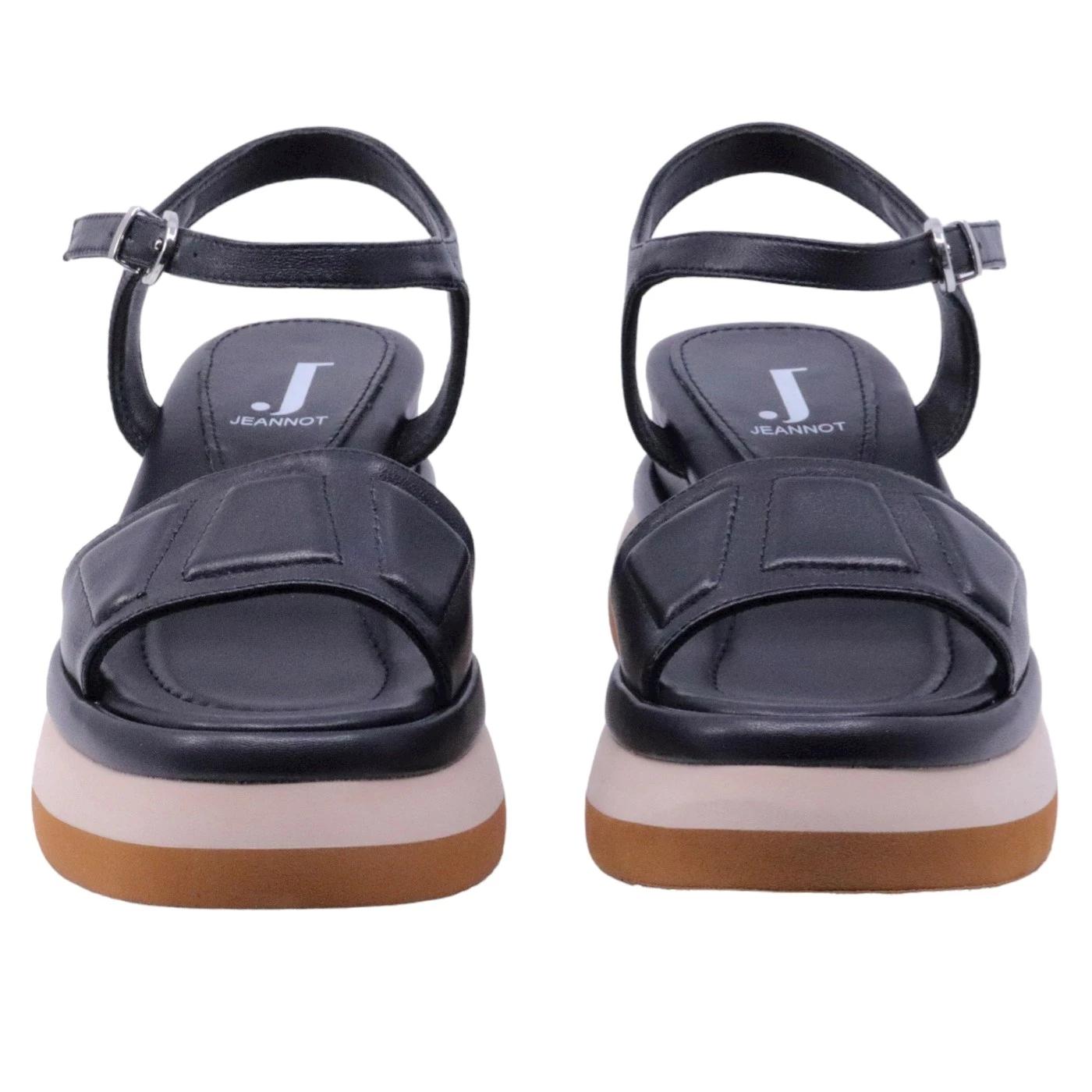 Sandalo donna Jeannot RJ602A in pelle nera 