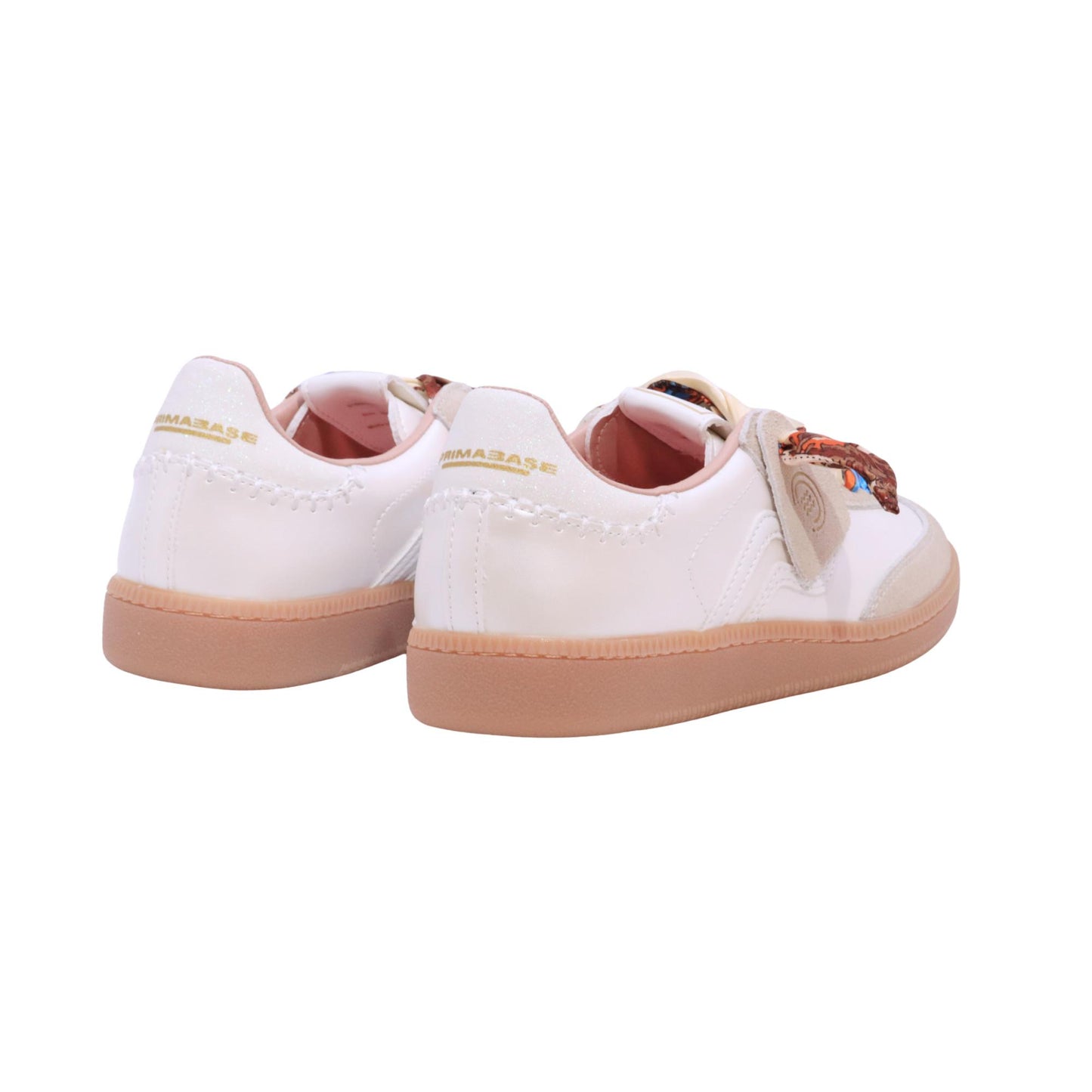Primabase Polo 51505-025 sneaker donna in camoscio e pelle beige bianco 