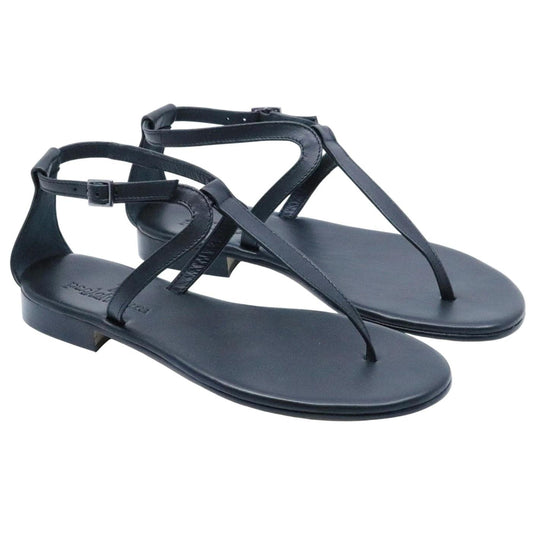 Sandalo infradito Paolo Ferrara CR3025 in pelle nera 