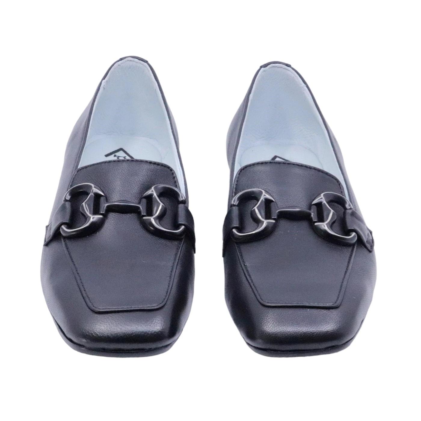Mocassino donna Poesie Veneziane Prkg1 in pelle di colore nero con morsetto 