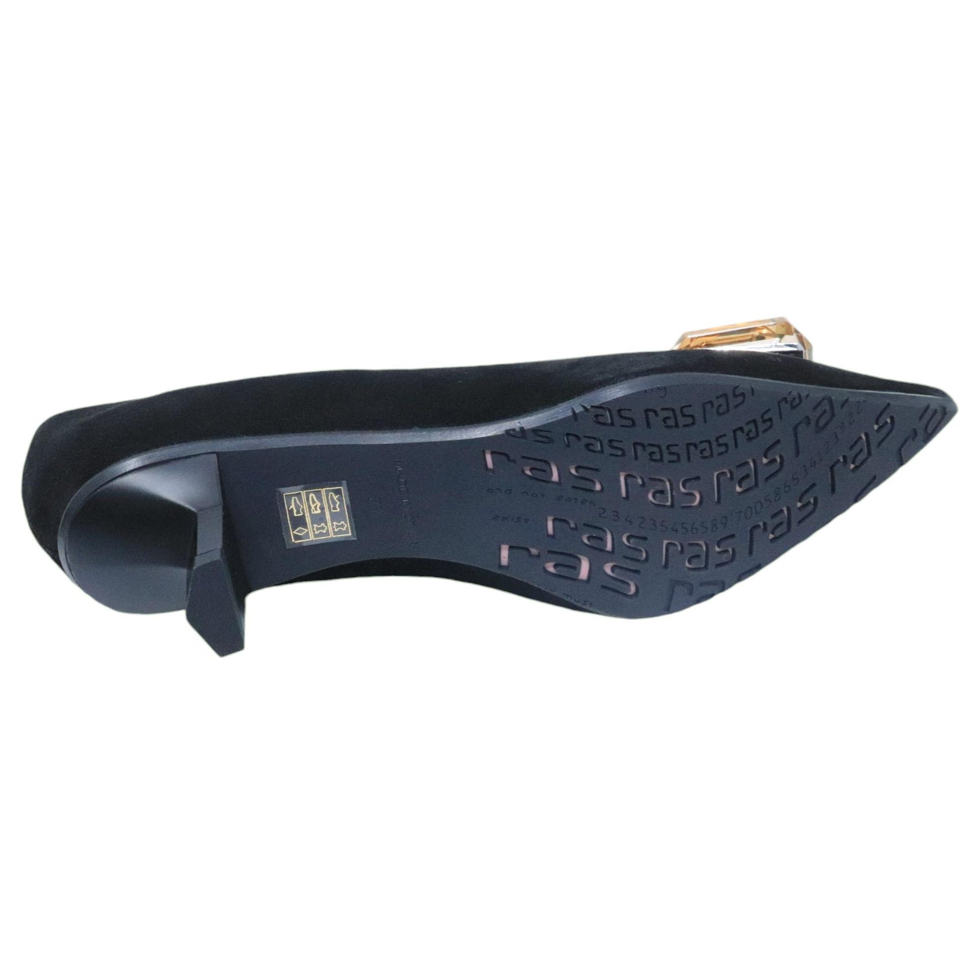 Ras 7741 decolletè da donna in camoscio nero 