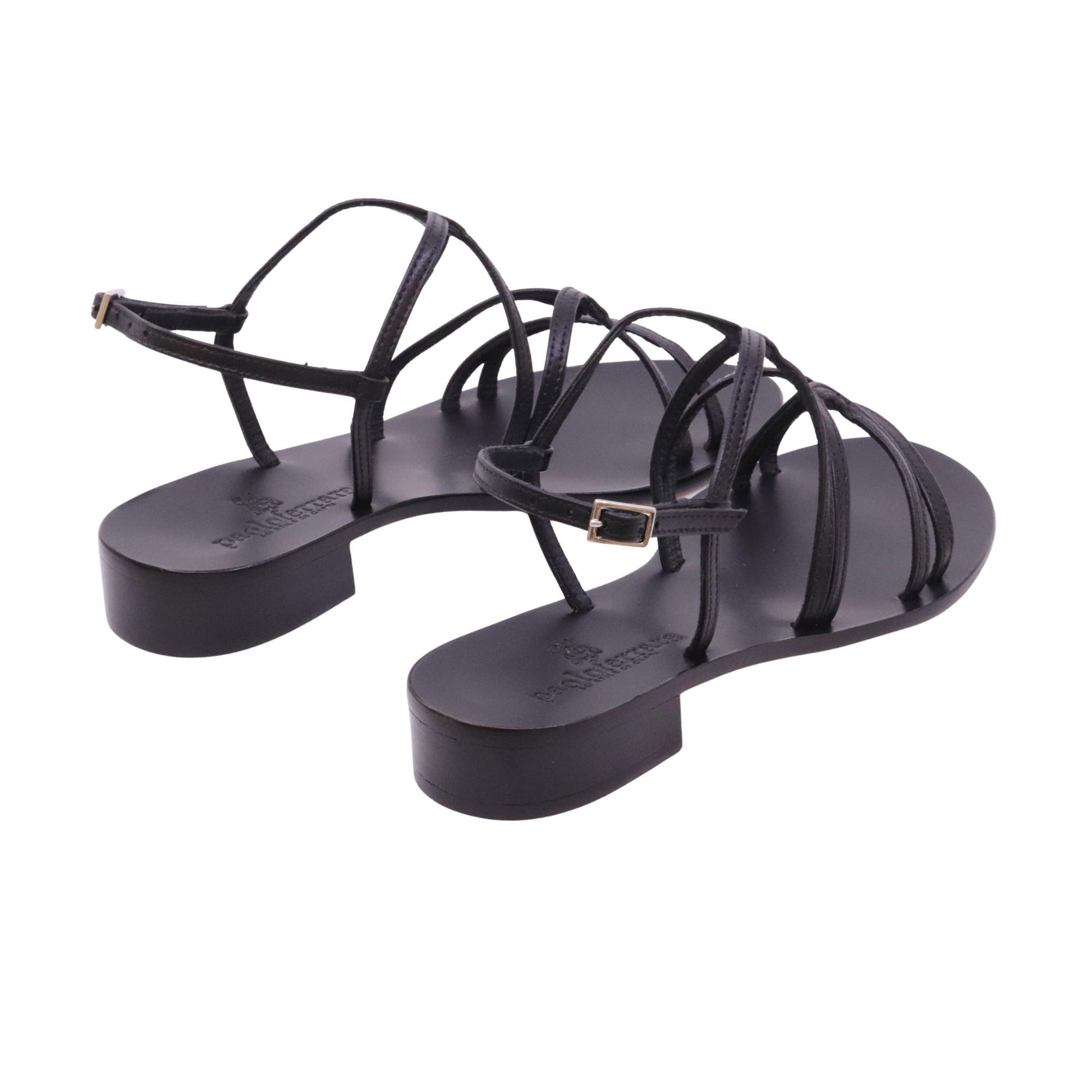 Paolo Ferrara 3026 Nappa Nero sandalo donna in pelle nera Made in Italy 