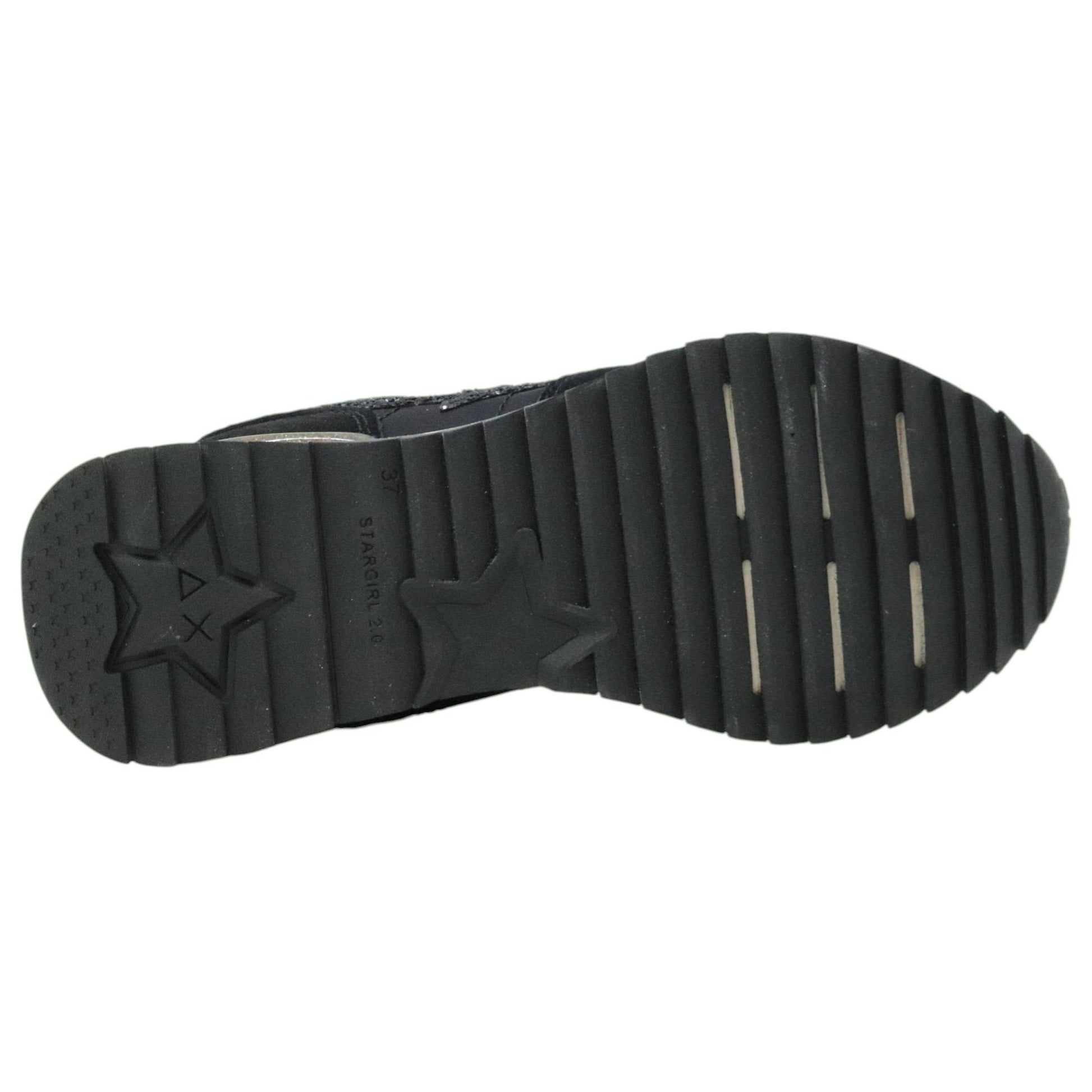 SUN68 Stargirl Glitter Z45217 sneaker donna in nylon e suede nero 