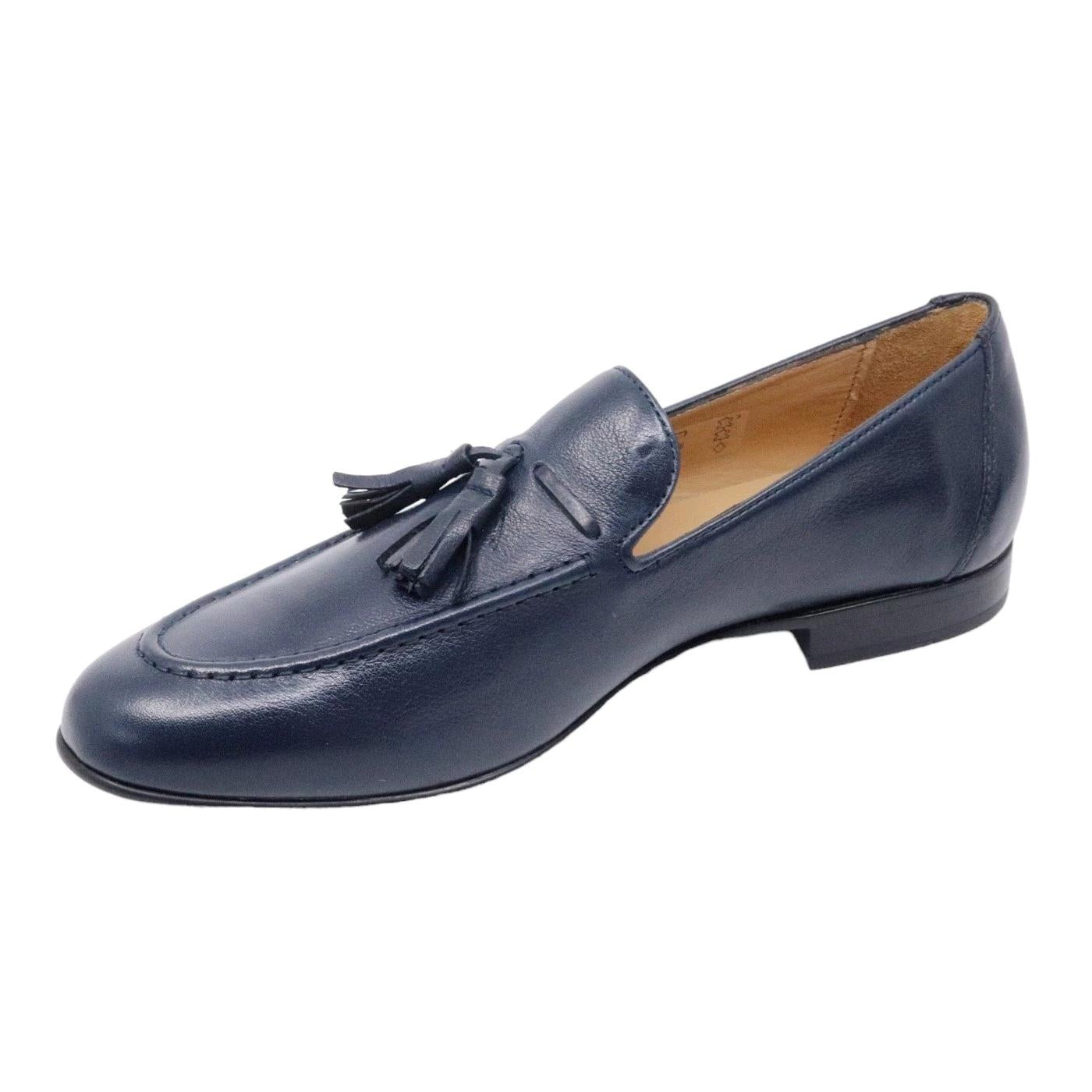 Mocassino uomo Antica Cuoieria in pelle blu 