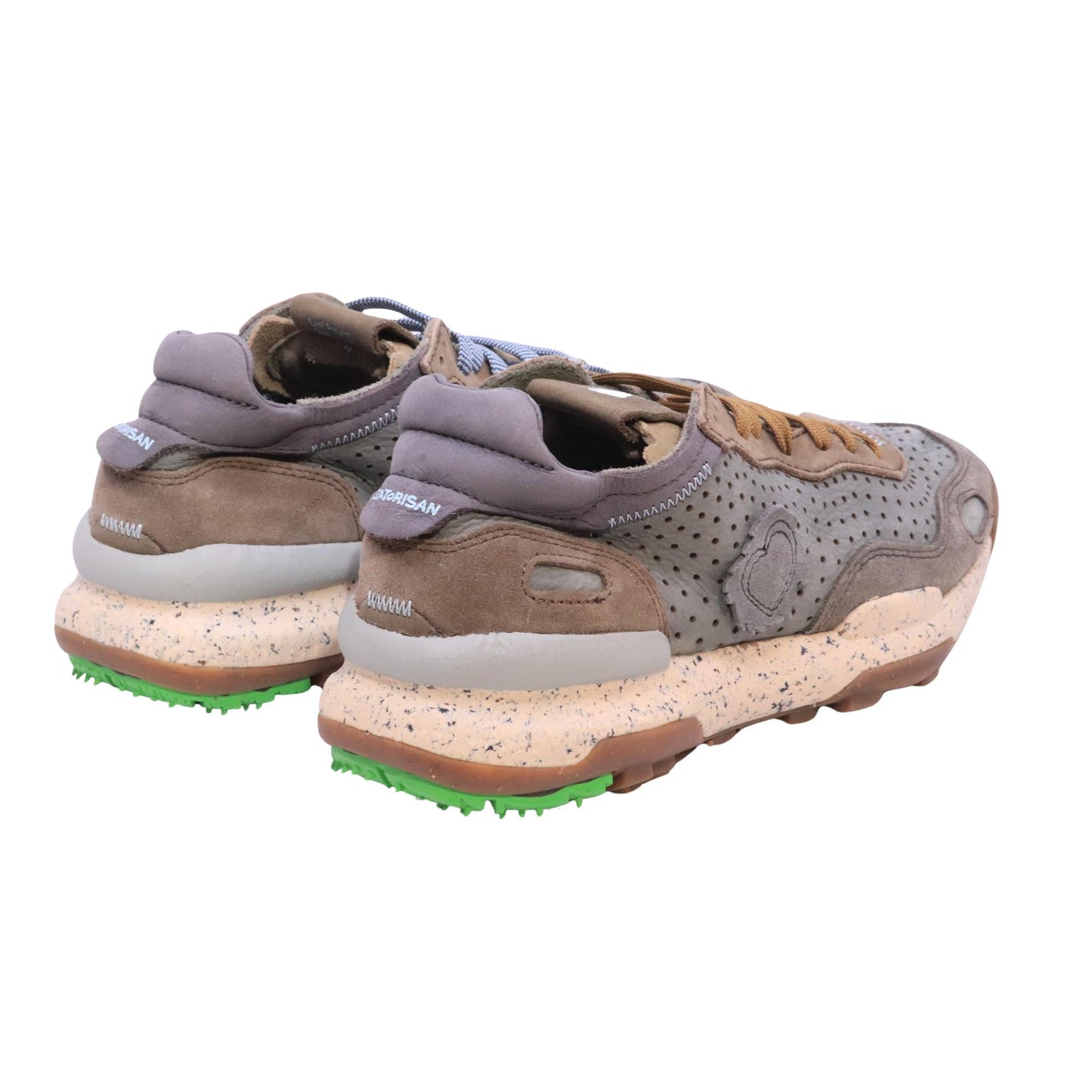 Satorisan Chacrona Laser Premium Wild Grass sneaker uomo in camoscio e pelle traforata 