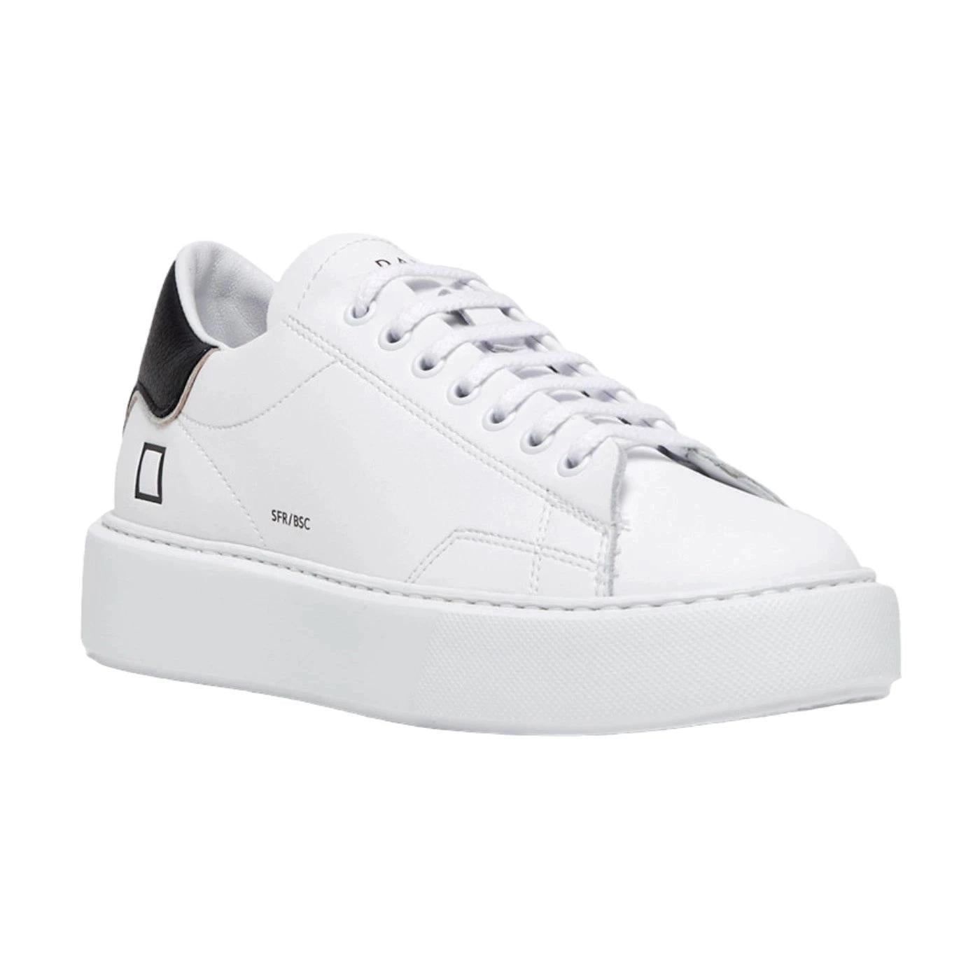 DATE Sfera Calf White Black SF-CA-WB sneaker donna in morbida pelle bianca 