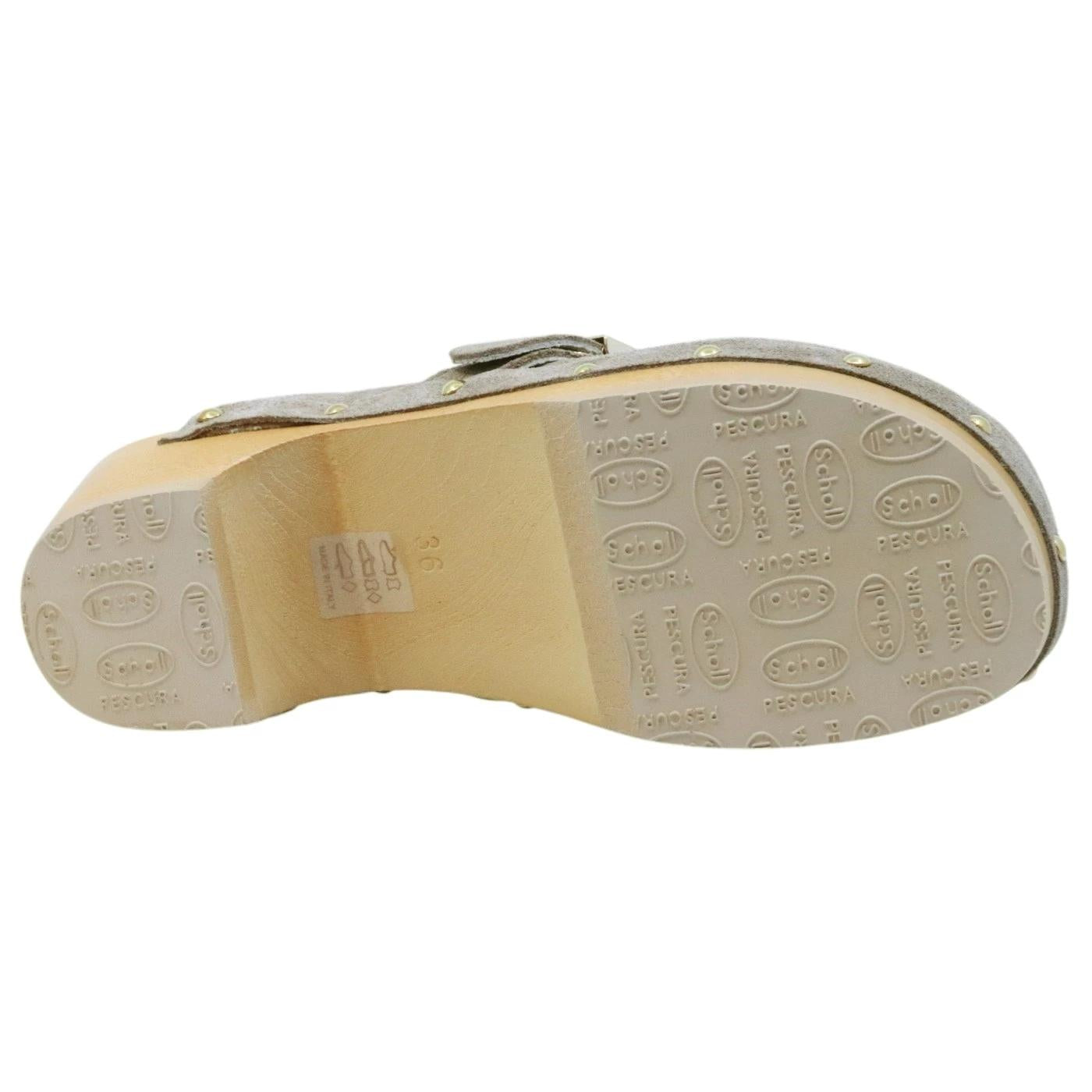Sabot Scholl Pescura Clog da donna in camoscio beige 