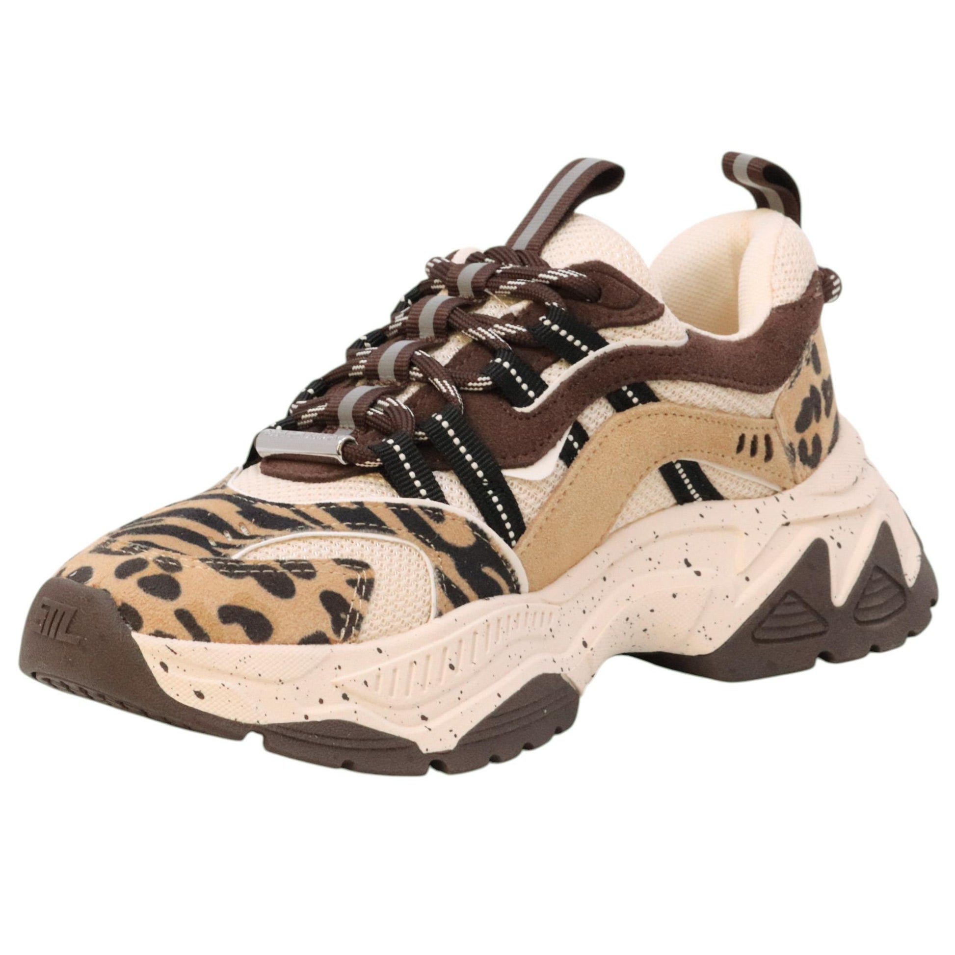 Steve Madden Animates sneaker donna leopardata in multi materiale marrone 