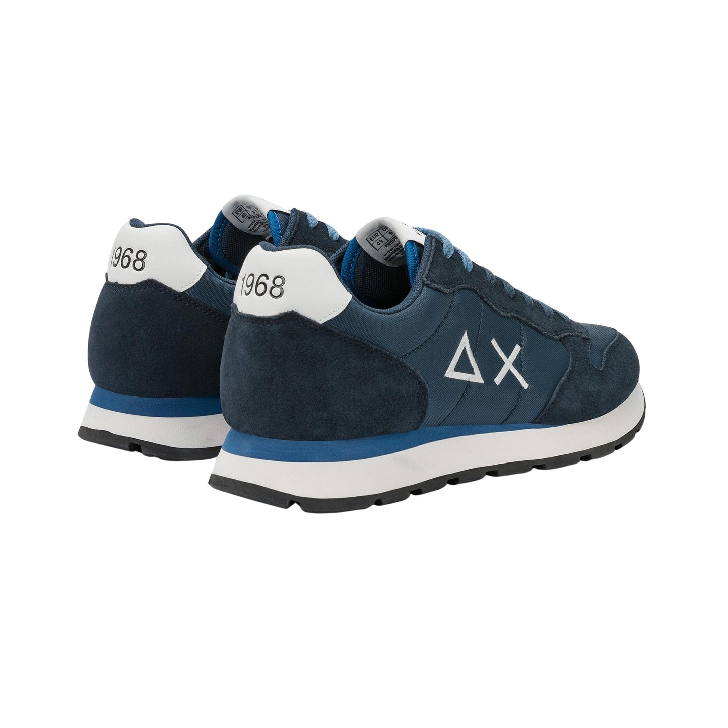 Sun68 Tom Solid Z36101 sneaker uomo blu navy in nylon e camoscio 