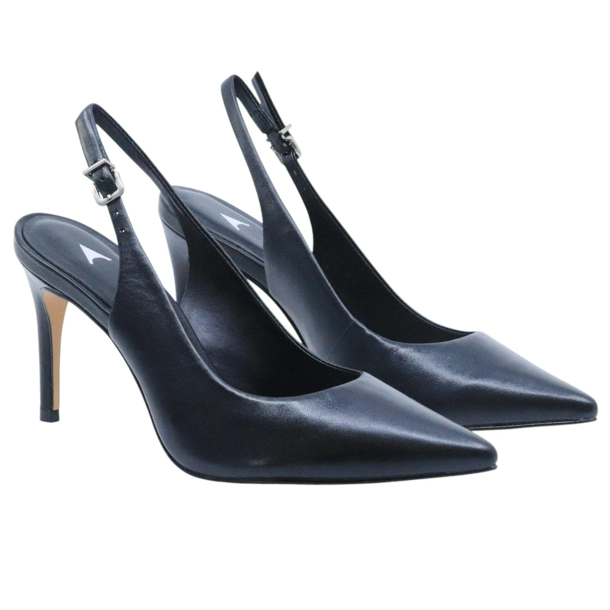 Slingback donna Carrano 195096 in pelle di colore nero 