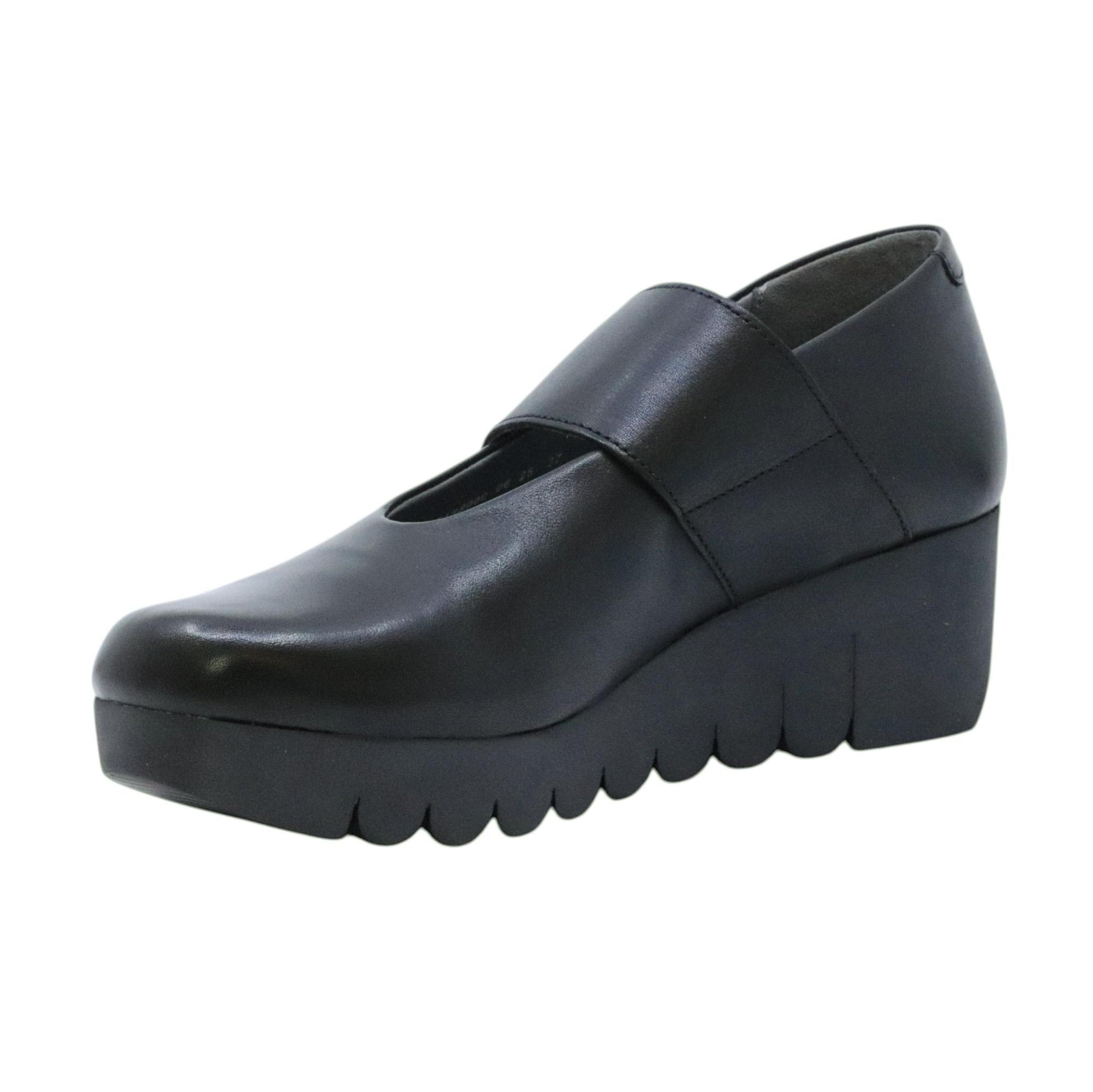 Fly London VARI188FLY scarpa donna in pelle nera con chiusura a velcro 