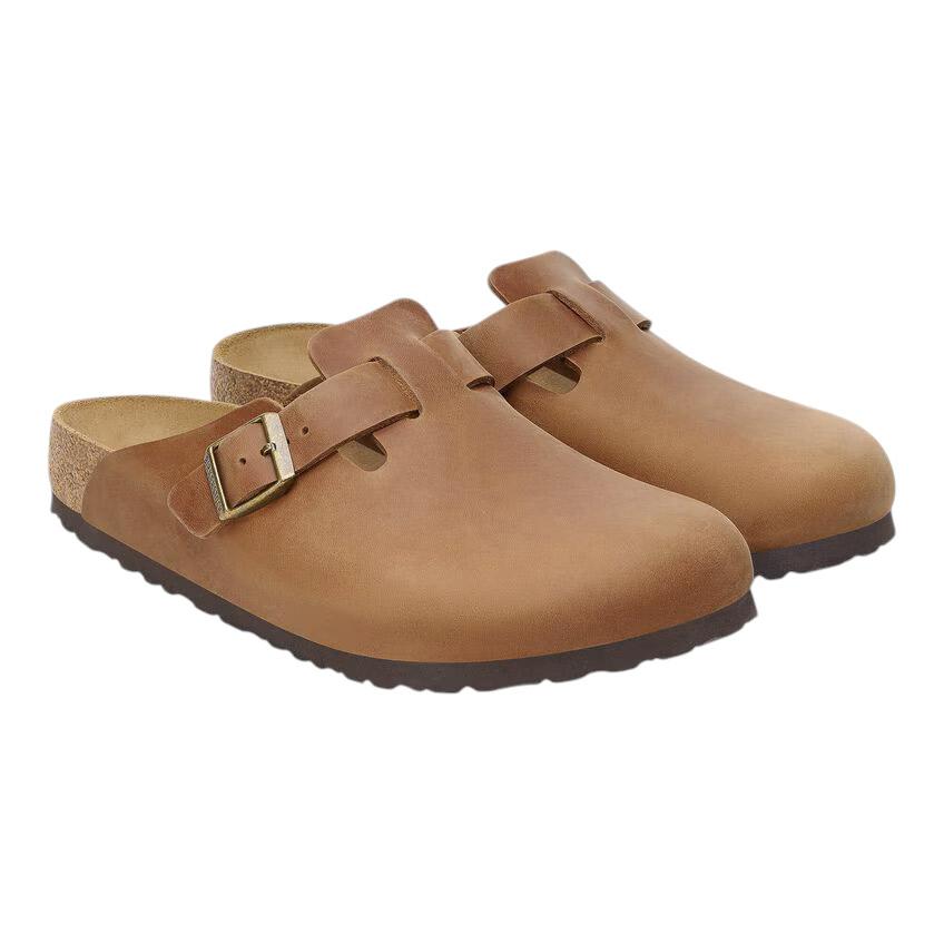 Birkenstock Boston pelle oliata Cognac 1028179 sabot unisex narrow fit 