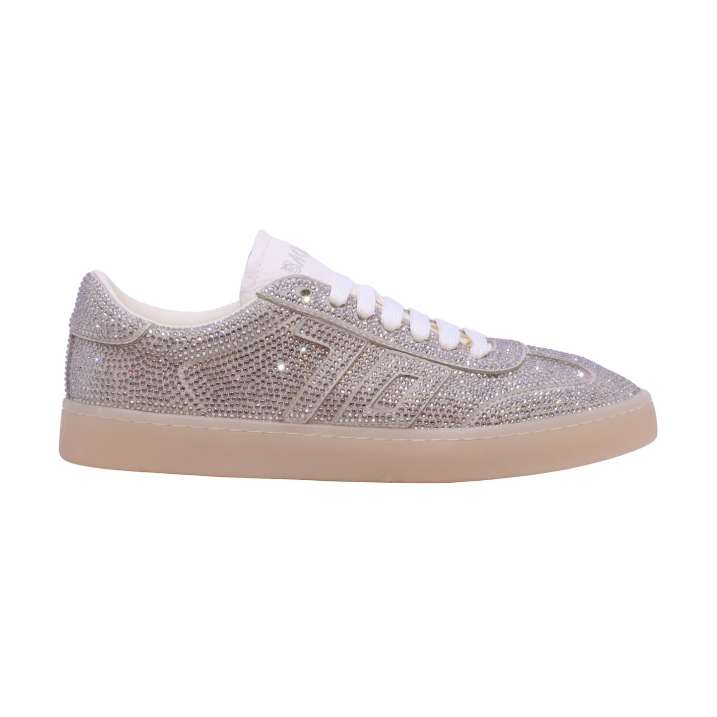 Back 70 108041 sneaker donna in camoscio con strass argento fondo cassetta leggero 