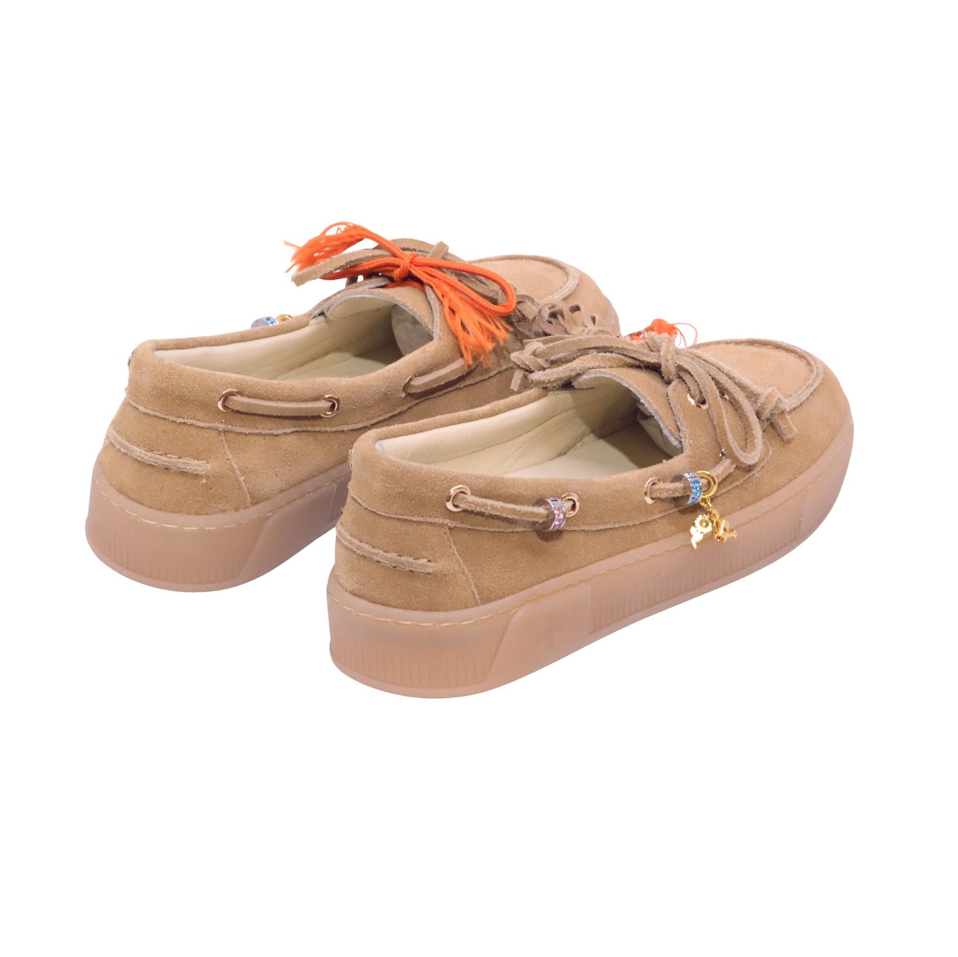 Gio+ Federica Moka scarpa donna in camoscio cuoio con suola sneaker 