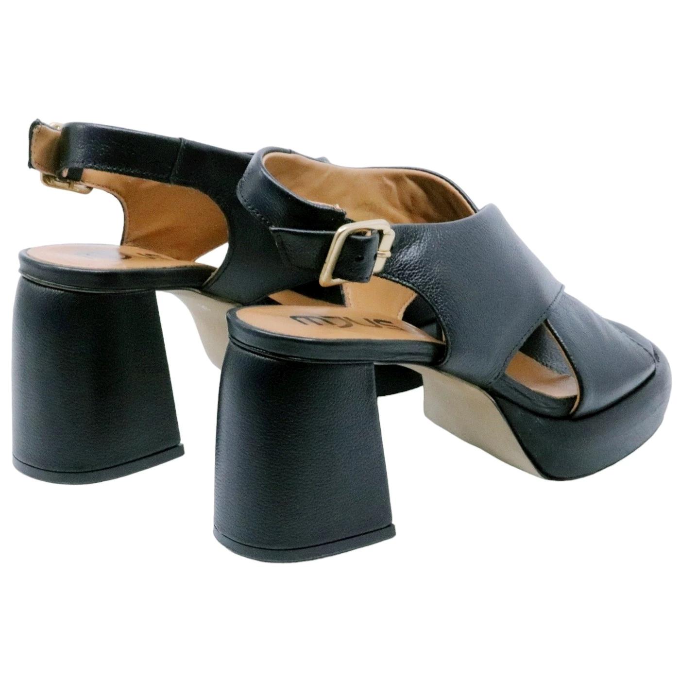 Sandalo con tacco Mjus T91001 in pelle nera 