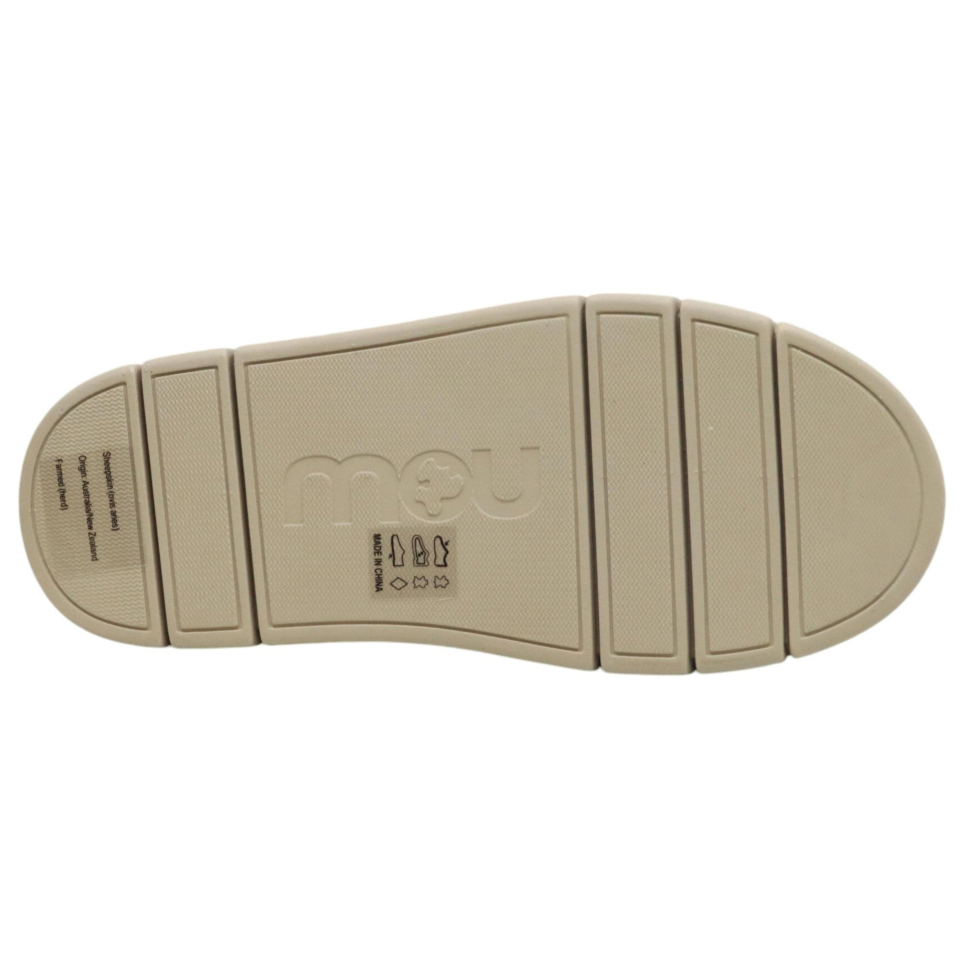 Mou Bounce clog metal logo sabot donna in montone grigio 