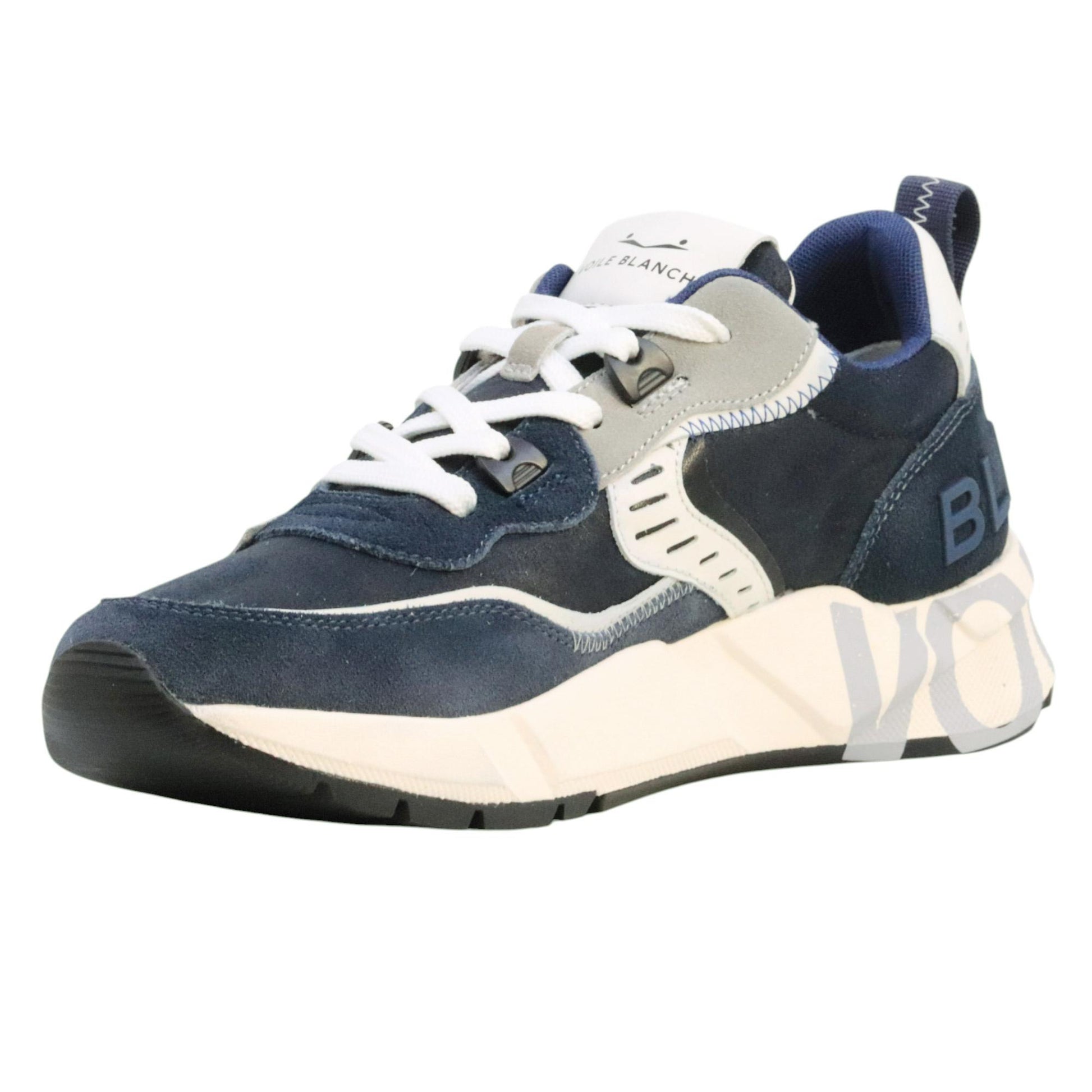 Voile Blanche Club 01 Sneaker uomo in camoscio blu 