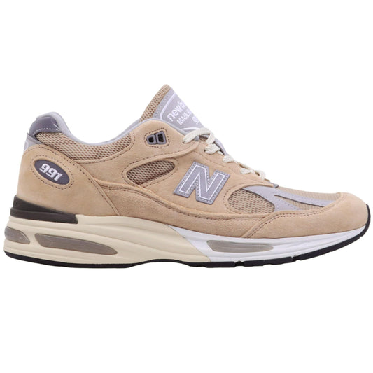New Balance 991 sneaker unisex in tessuto marrone e grigio 