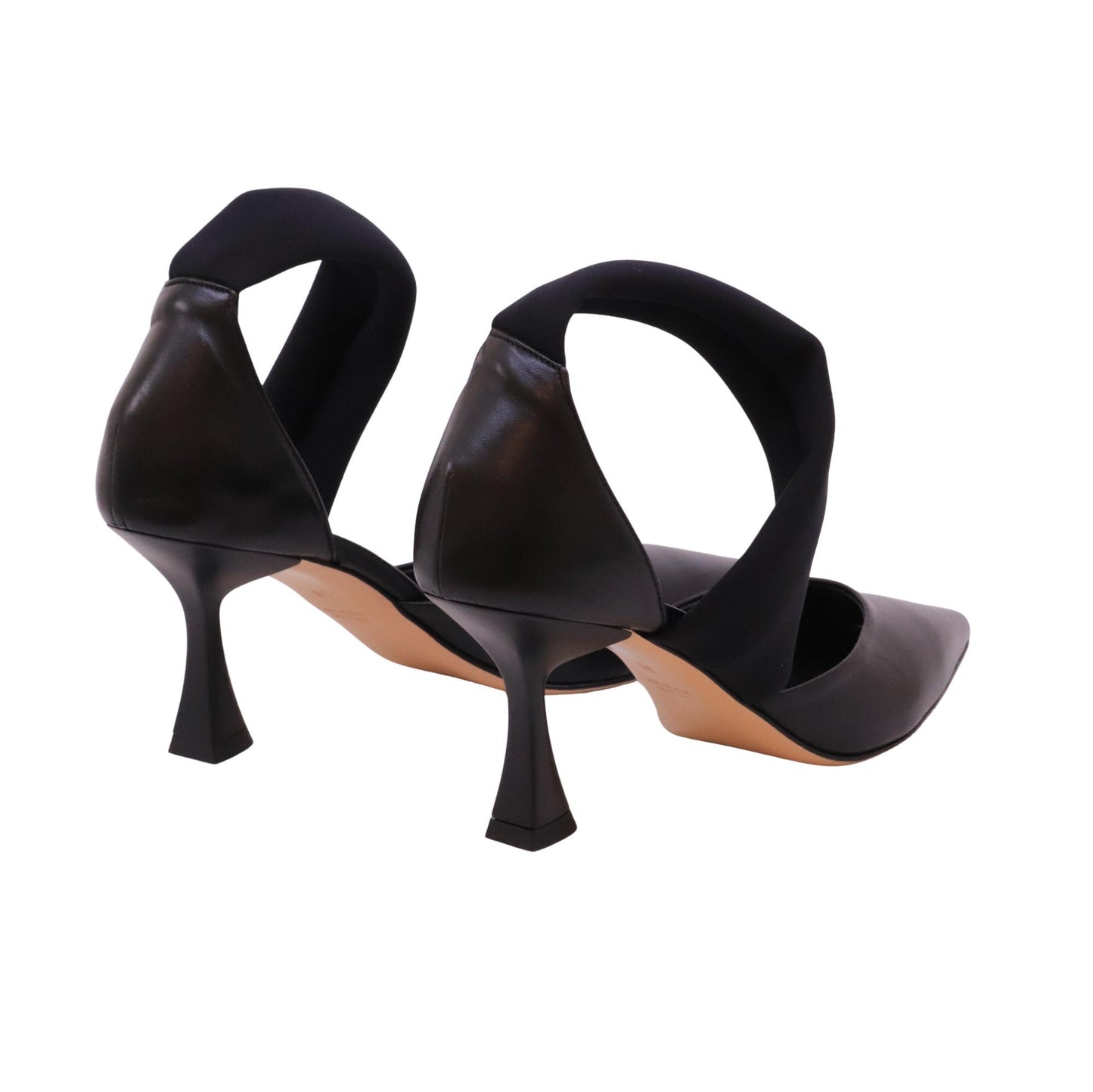 Isabelle Paris IS712 Nappa Nero décolleté donna con fascia elastica e tacco 7 cm 