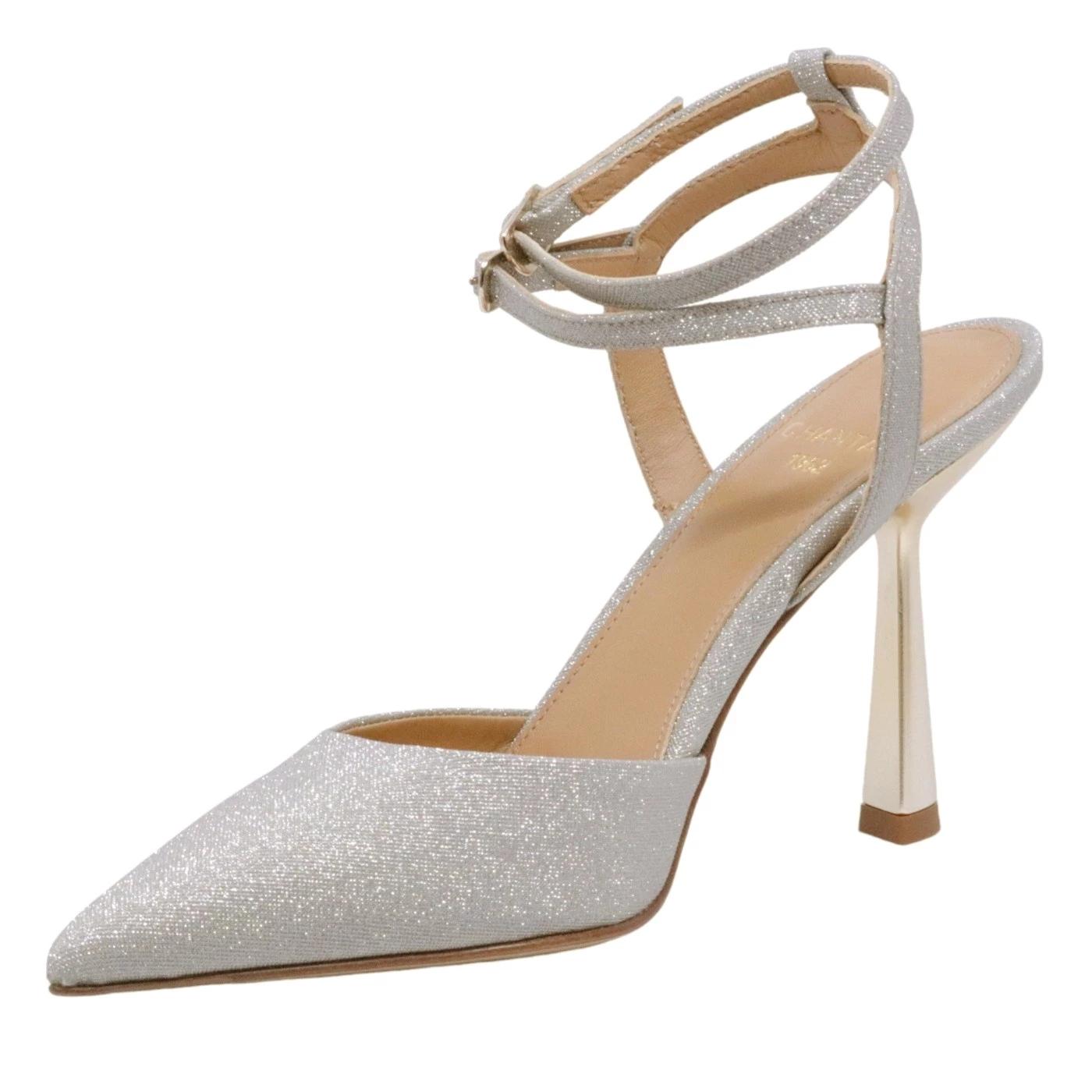 Slingback donna Chantal 1967 in pelle platino 