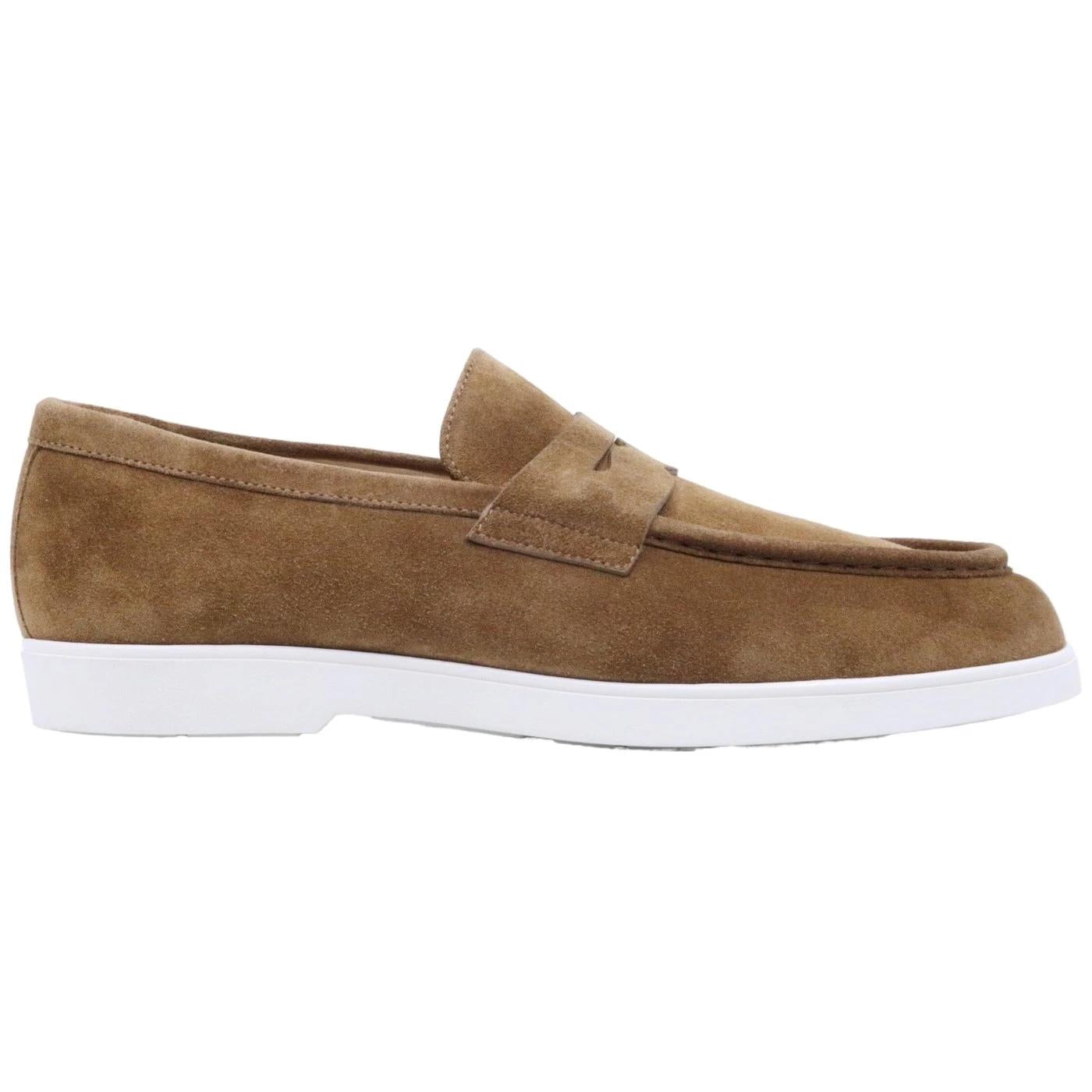 Mocassino uomo Rossano Bisconti in pelle scamosciata di colore sigaro 