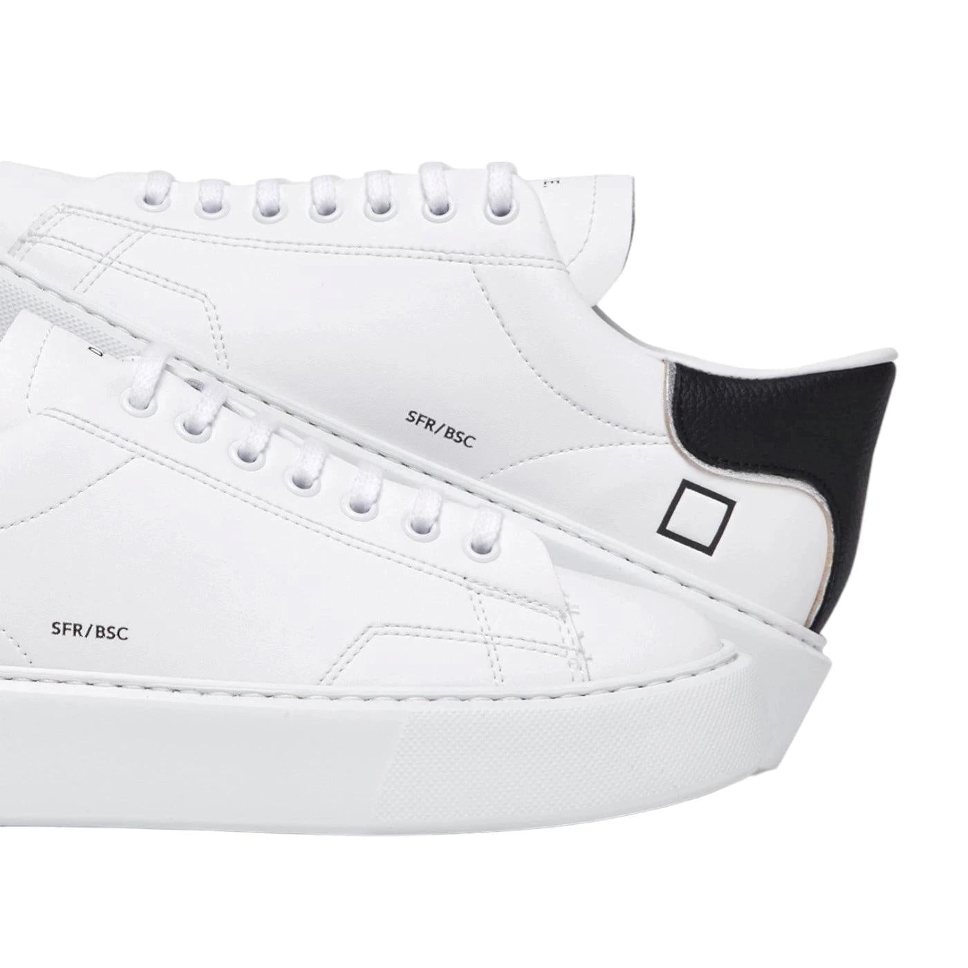 DATE Sfera Calf White Black SF-CA-WB sneaker donna in morbida pelle bianca 