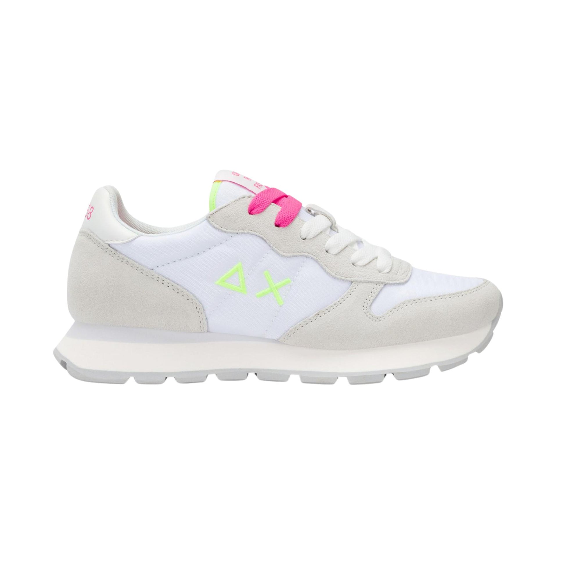 SUN68 Ally Solid Z36201-0162 sneaker donna in camoscio e nylon bianco fucsia fluo 