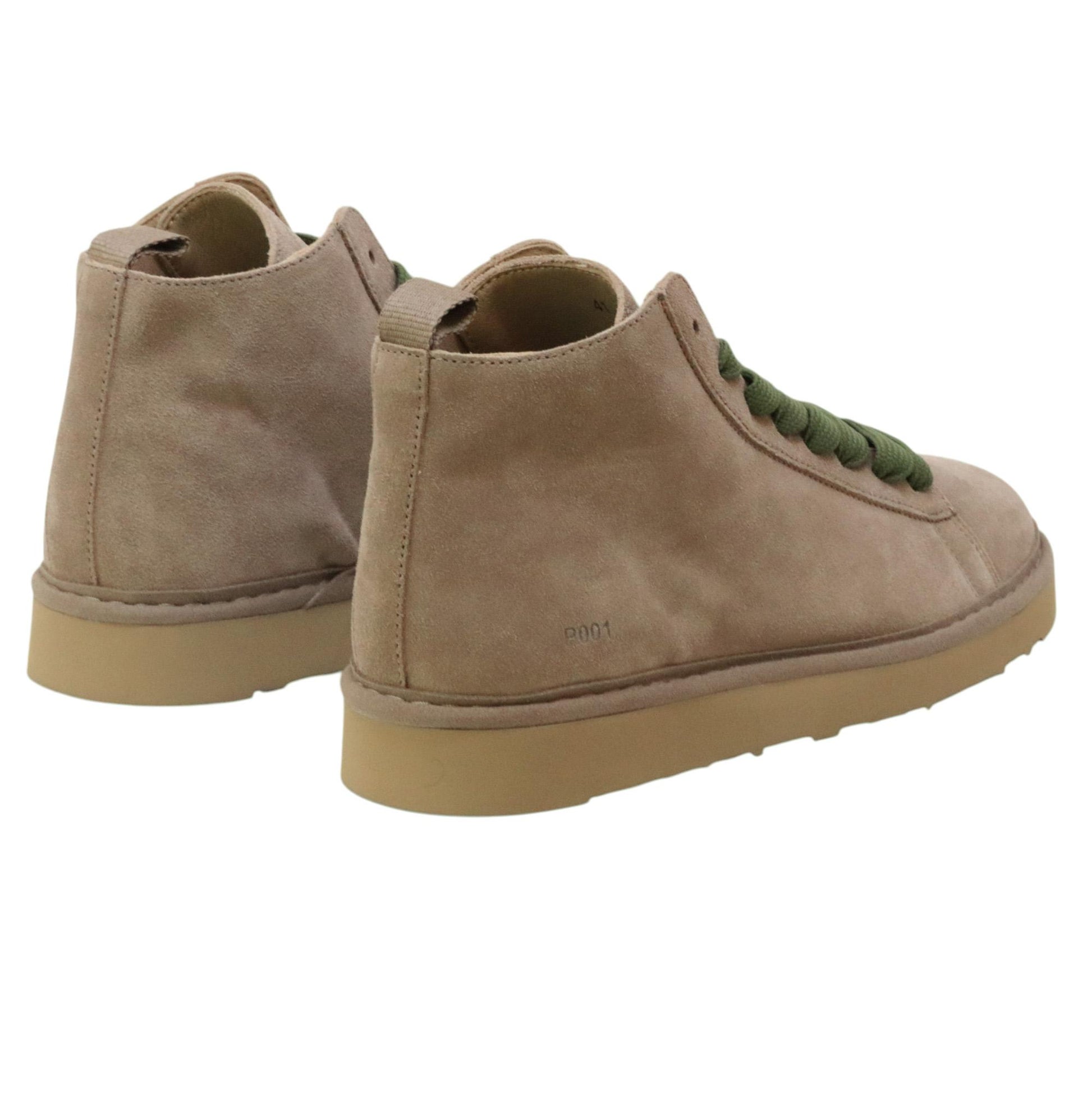 Panchic P001 polacchino uomo in suede nocciola e lacci verde oliva 