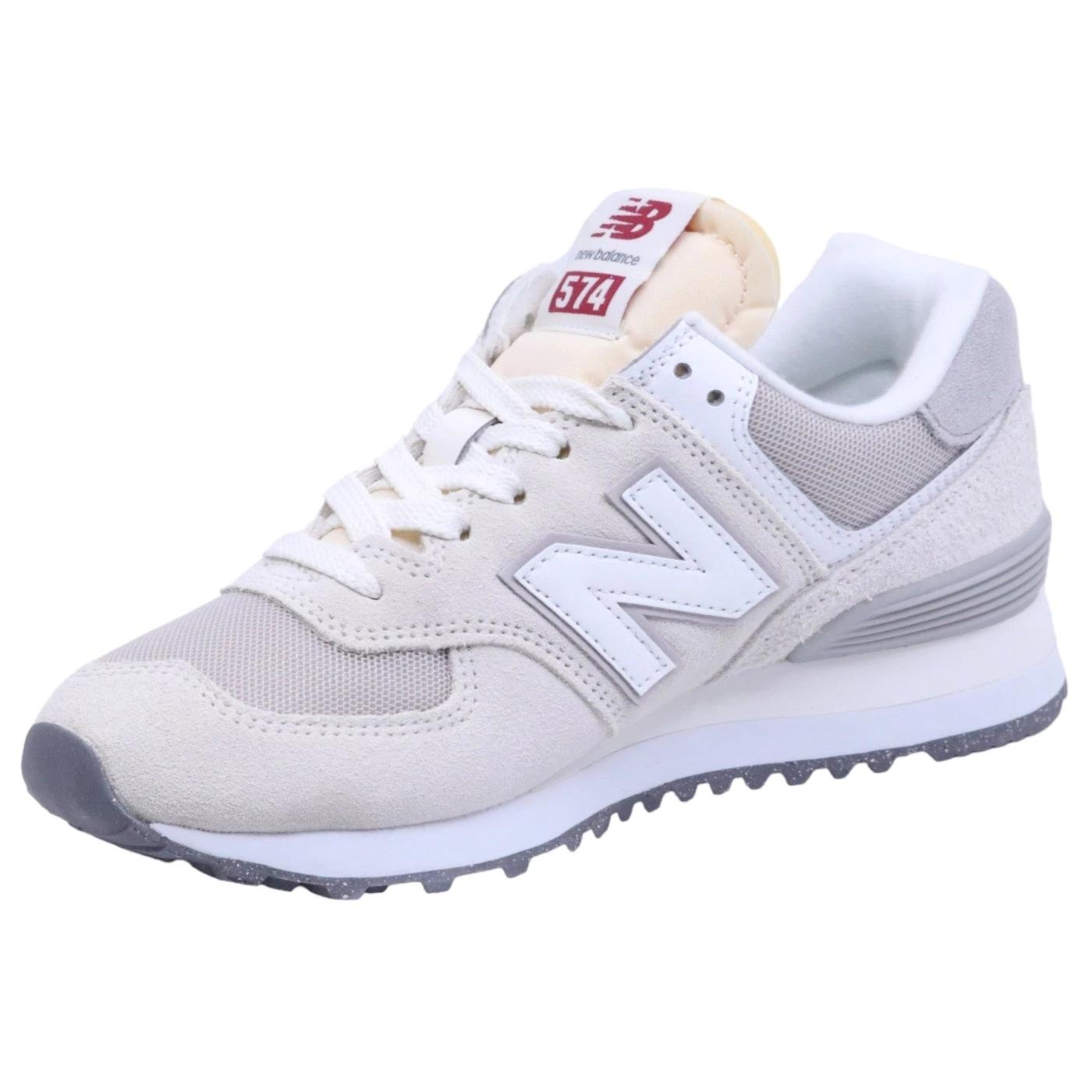 Sneaker donna New Balance 574 in tessuto e camoscio di colore grigio e beige 