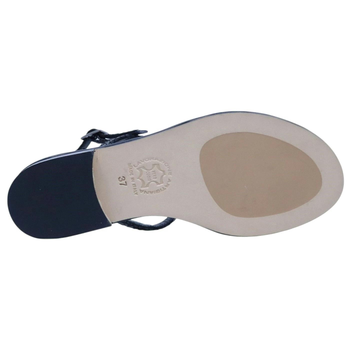 Paolo Ferrara CR1796C Diamante Nero sandalo infradito donna in pelle nera 