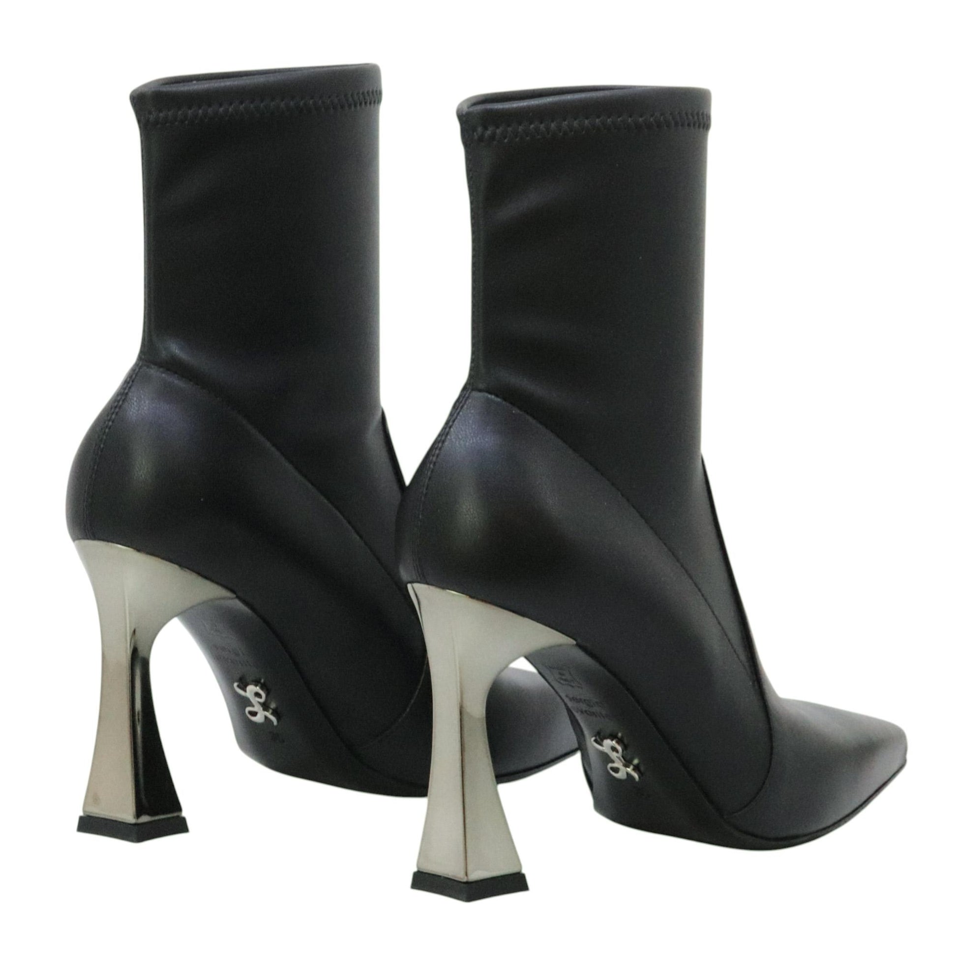 Sergio Levantesi Melita56 tronchetto donna in pelle nera e ecopelle 