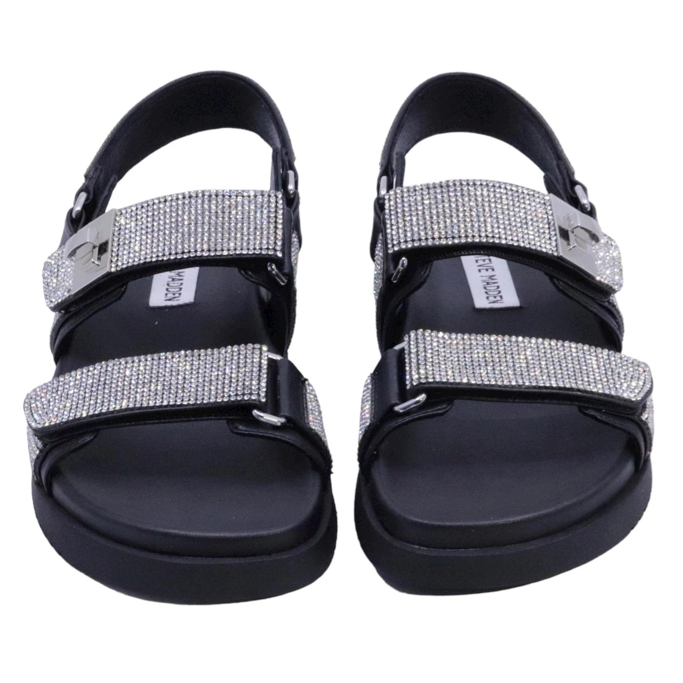 Sandalo Steve Madden Mona in similpelle argento e strass 