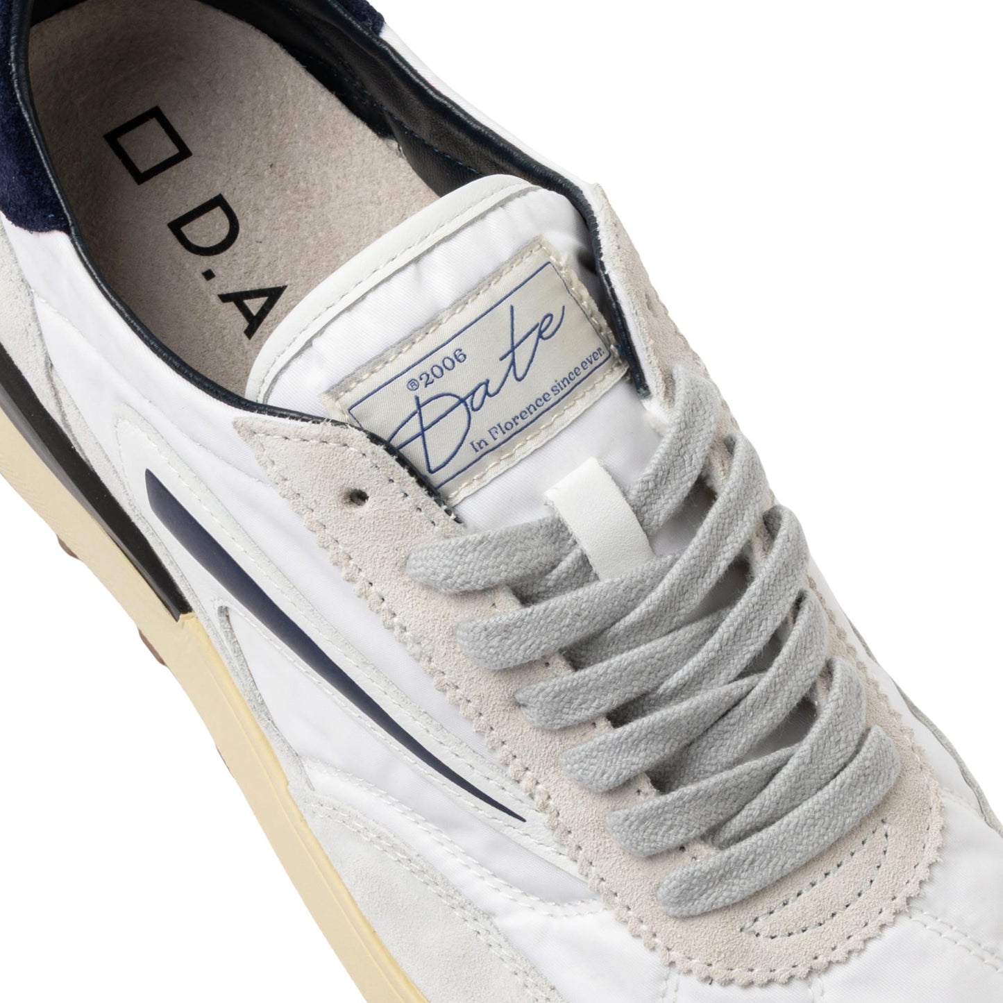 D.A.T.E. Athleta AT-NY-WL sneaker uomo in nylon bianco e blu 