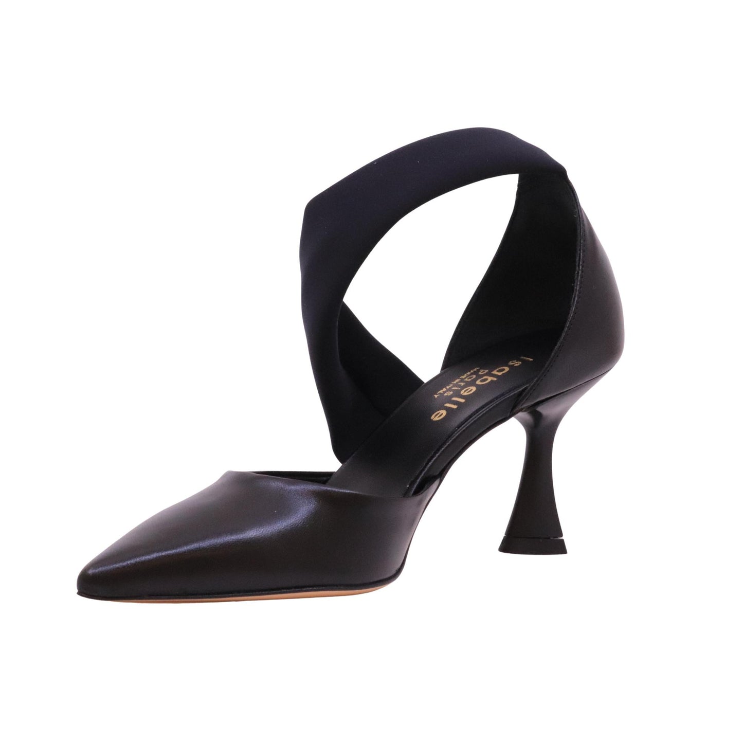 Isabelle Paris IS712 Nappa Nero décolleté donna con fascia elastica e tacco 7 cm 