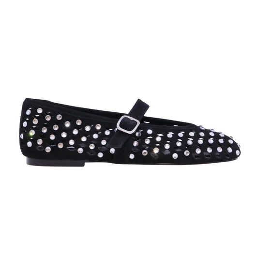 Steve Madden Rerun ballerina donna in suede nero 