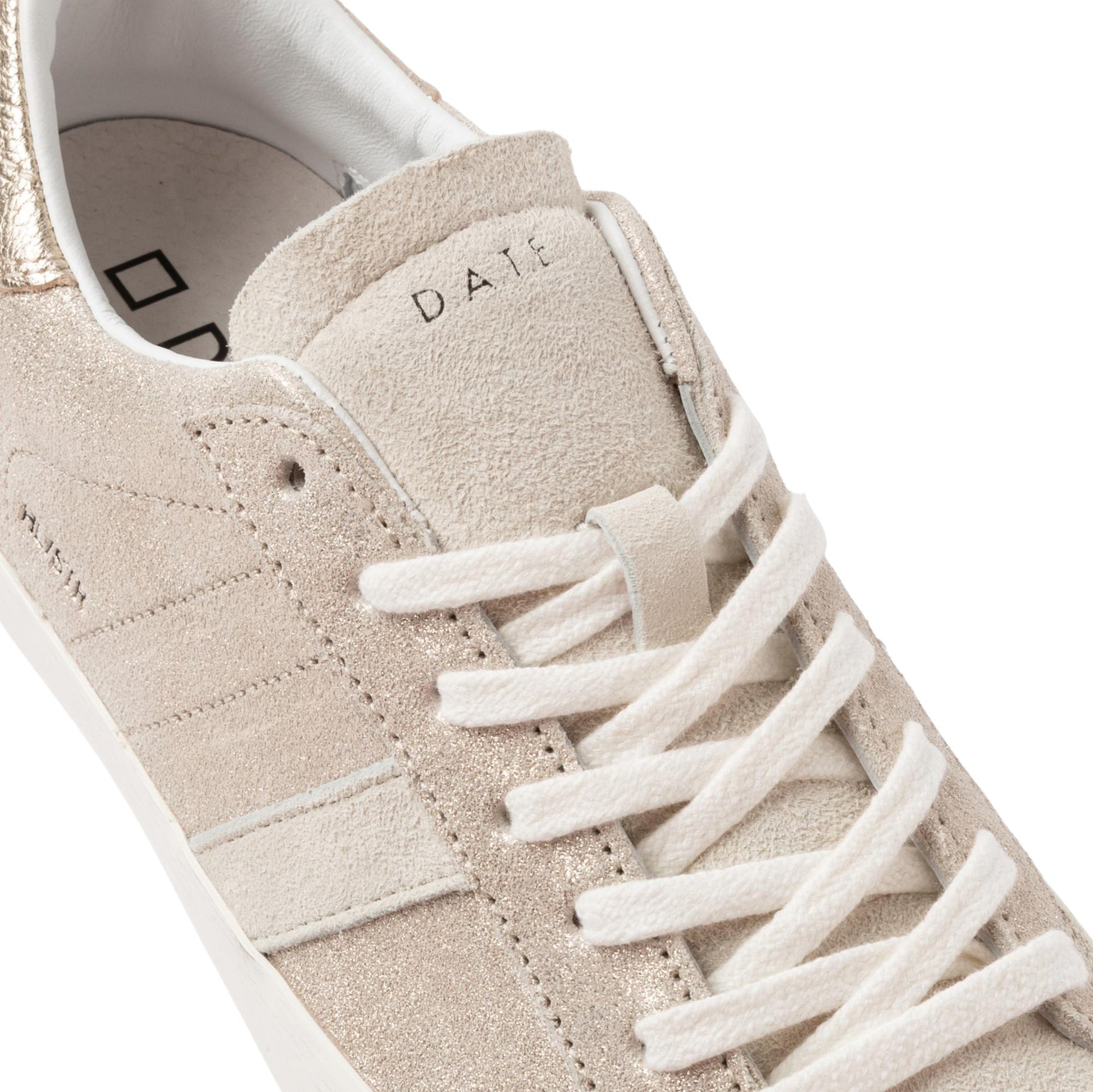 D.A.T.E. Hill Low Stardust HL-ST-PL sneaker donna in pelle color platino 